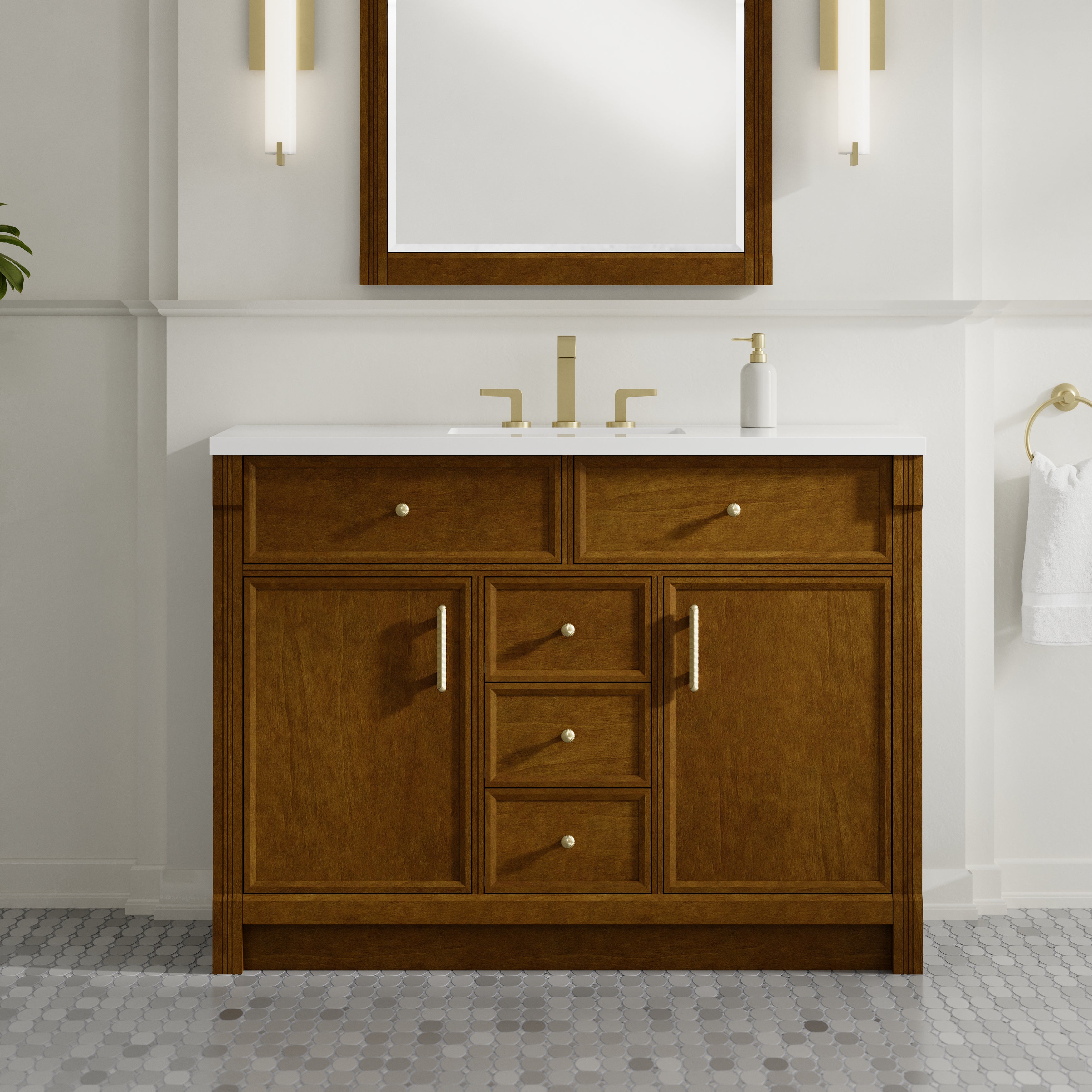 James Martin Bellshire 48" Single Vanity in Honey Oak with 3cm Countertop