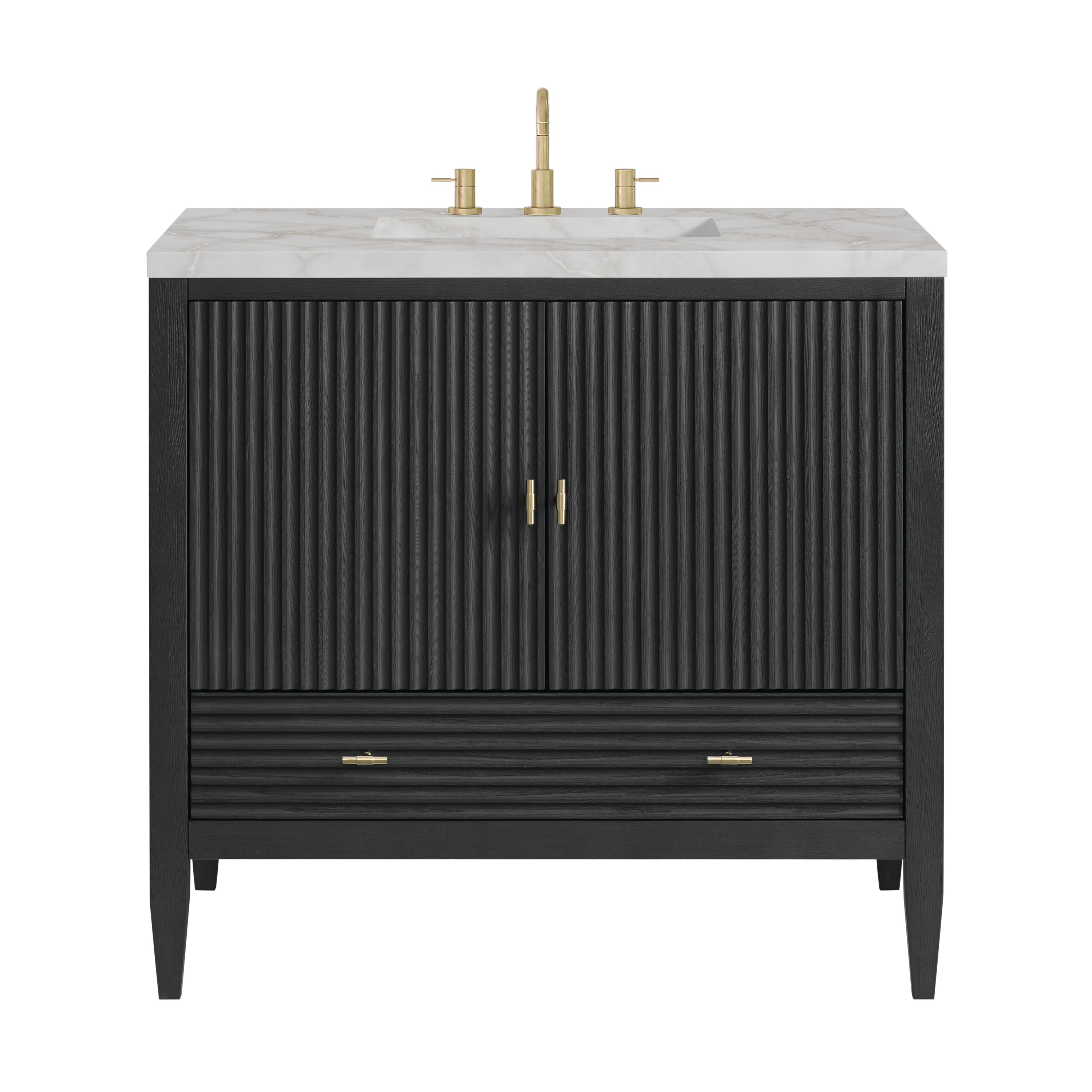 James Martin Myrrin 36" Vanity in Carbon Oak with 3cm Countertop