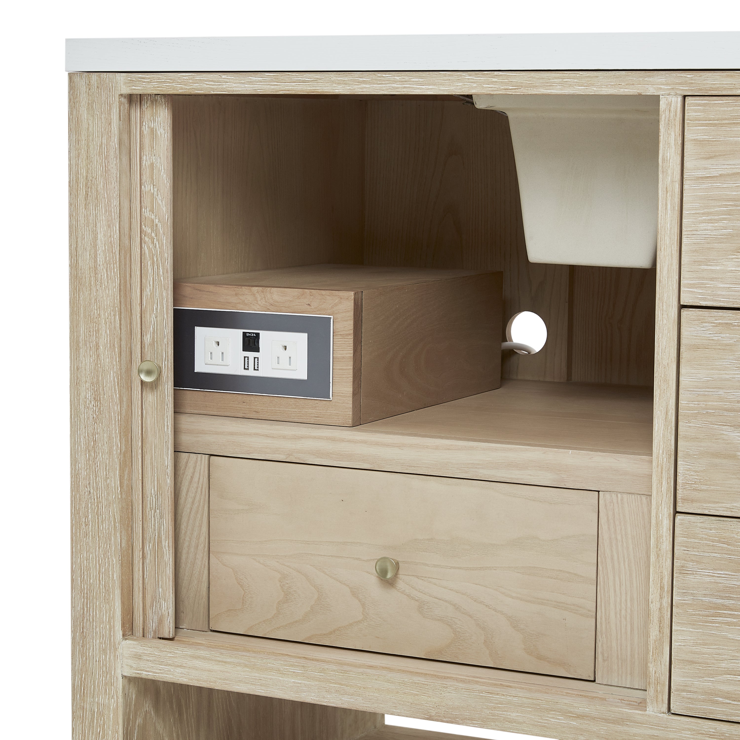 James Martin Marigot 48" Single Vanity in Sunwashed Oak with 3cm Countertop and FreePower Wireless Charger
