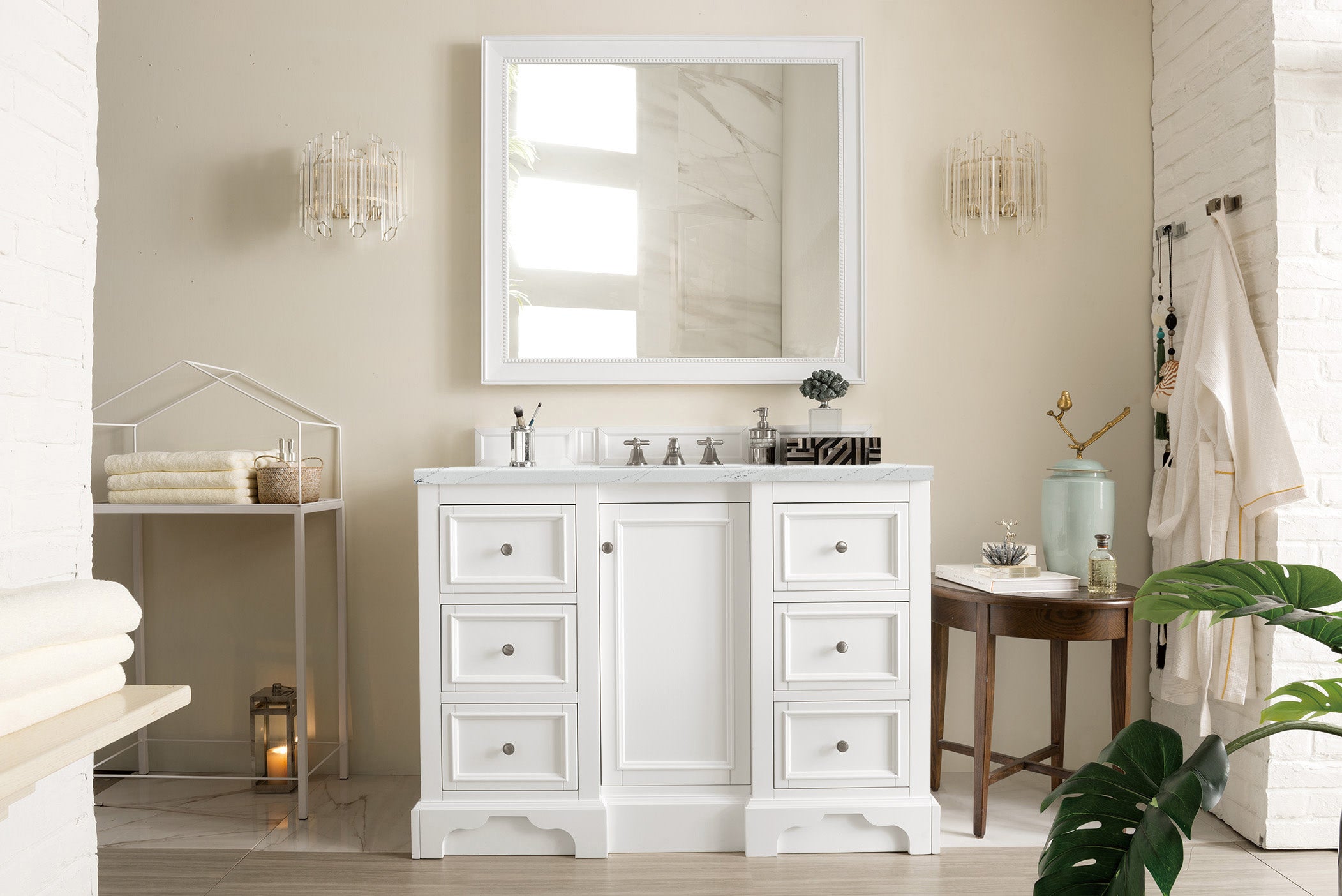 James Martin De Soto 48" Single Vanity in Bright White with 3cm Countertop