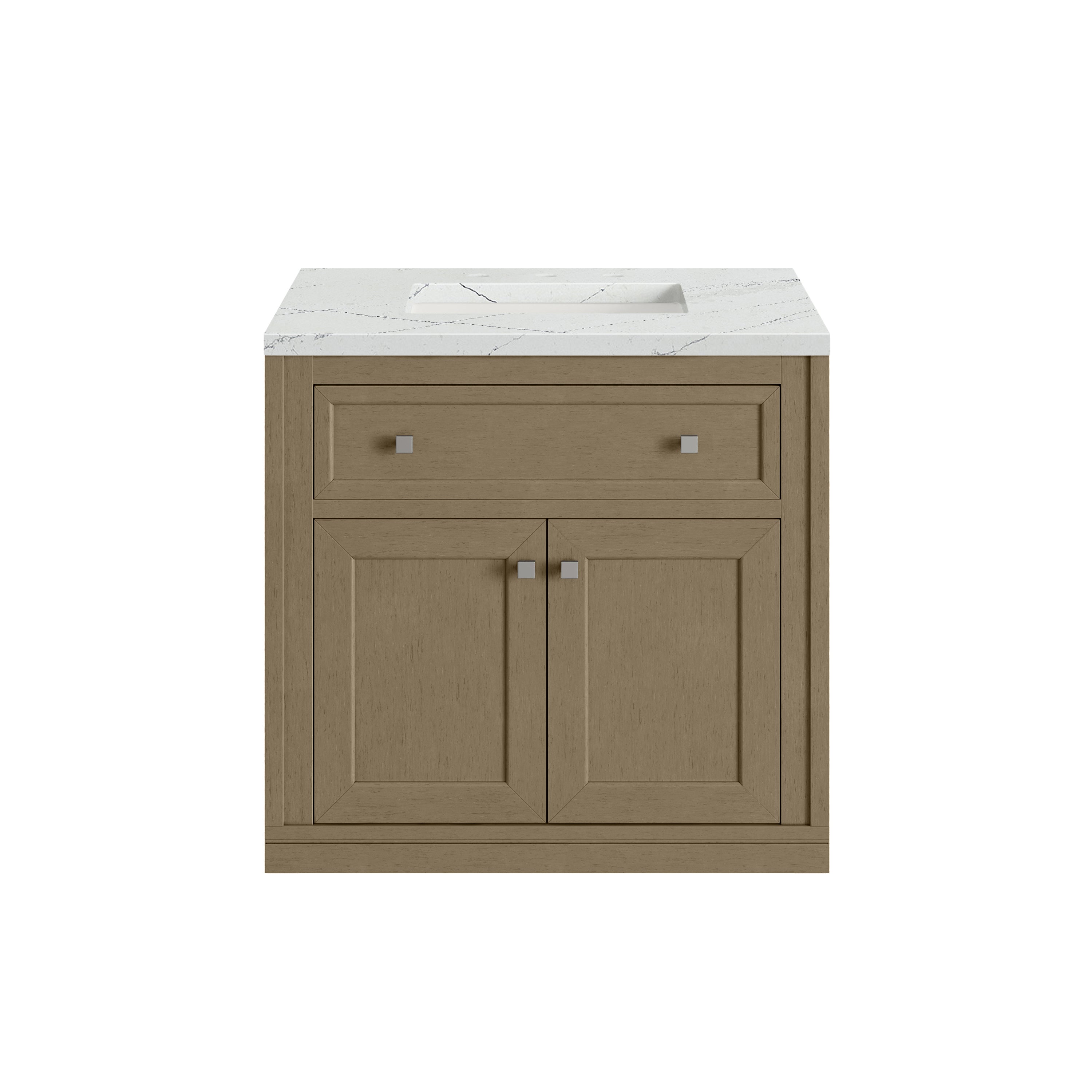 James Martin Chicago 30" Single Vanity in Walnut Whisper with 3cm Countertop