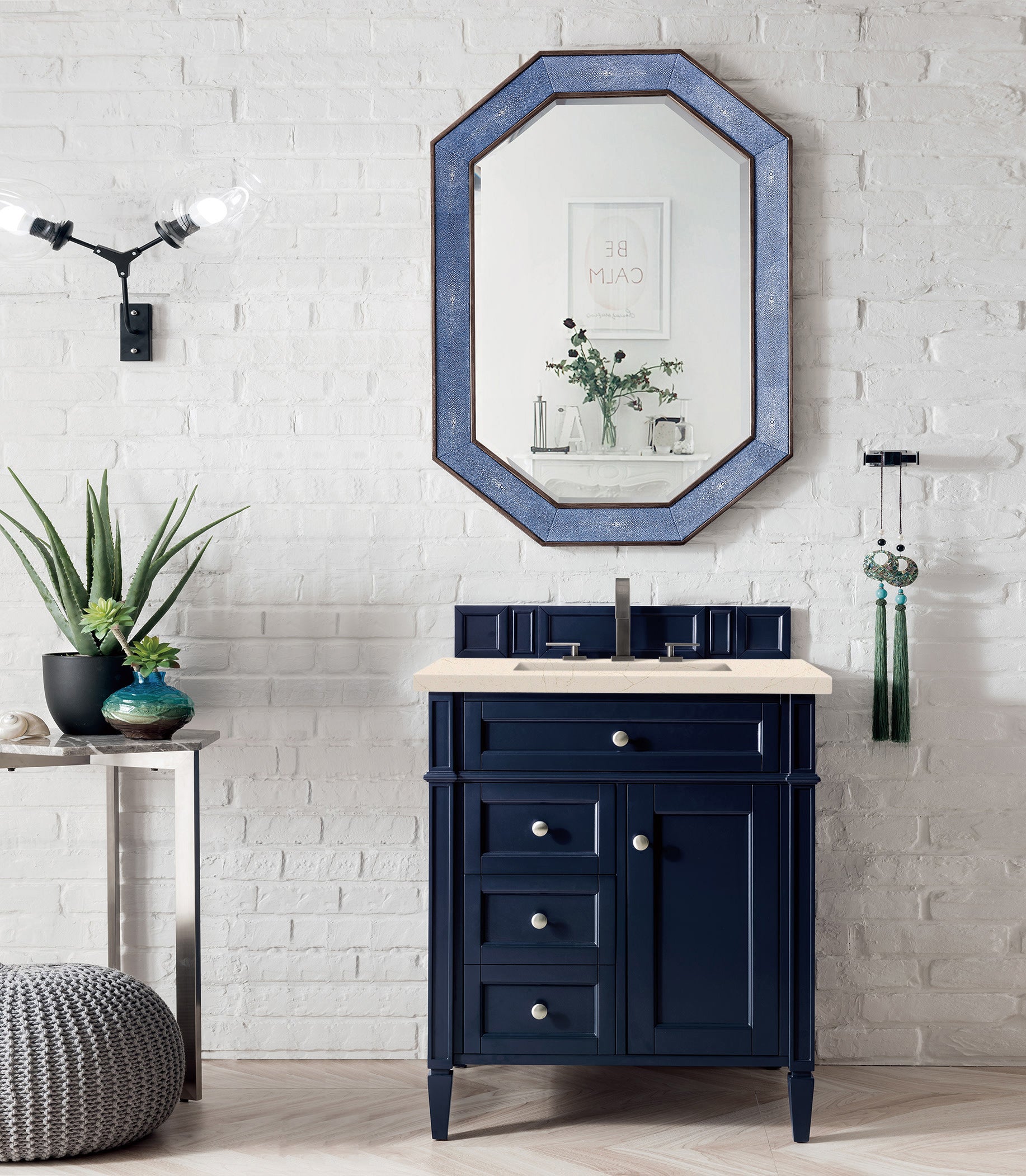 James Martin Brittany 30" Single Vanity in Victory Blue with 3cm Countertop