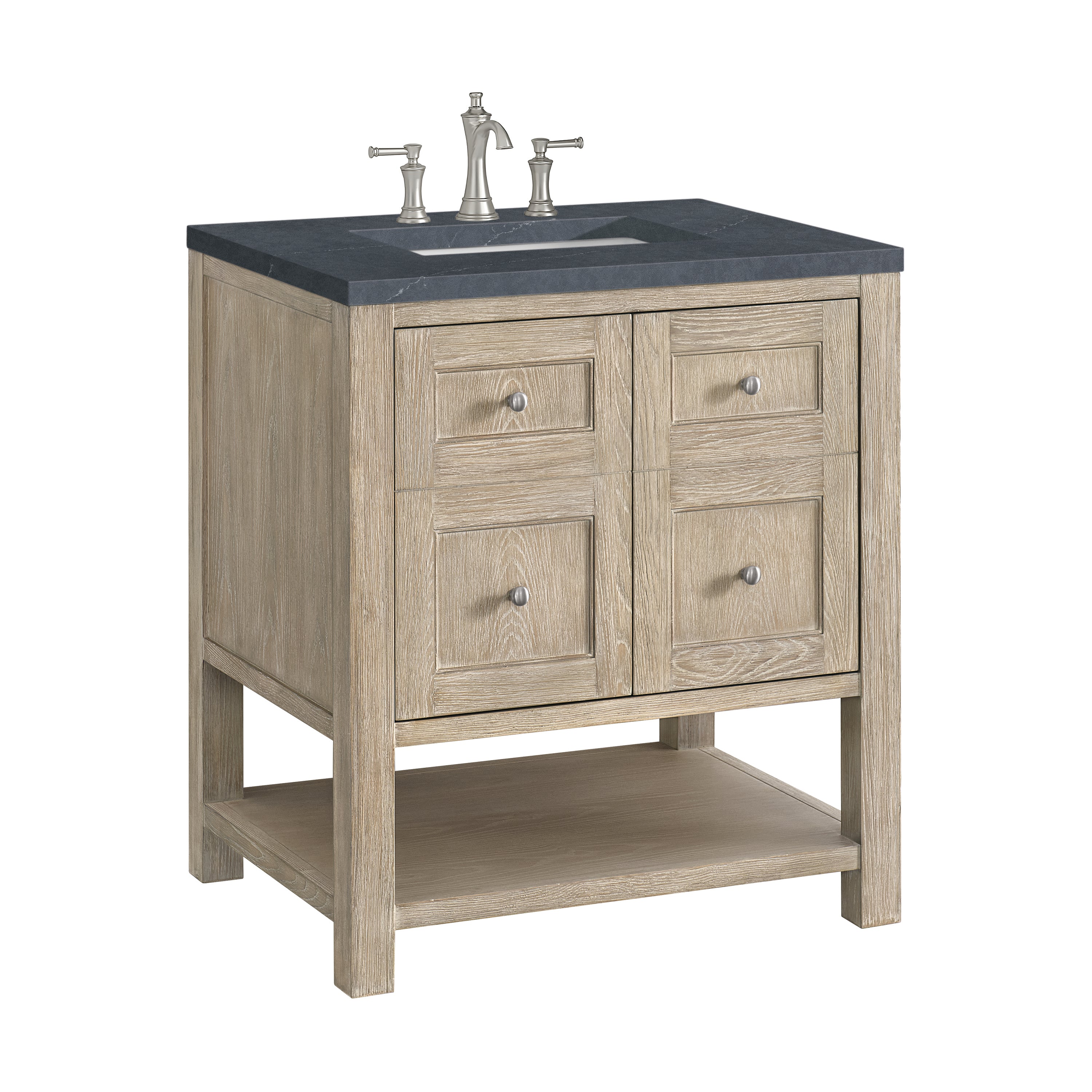 James Martin Breckenridge 30" Single Vanity in Whitewashed Oak with 3cm Countertop