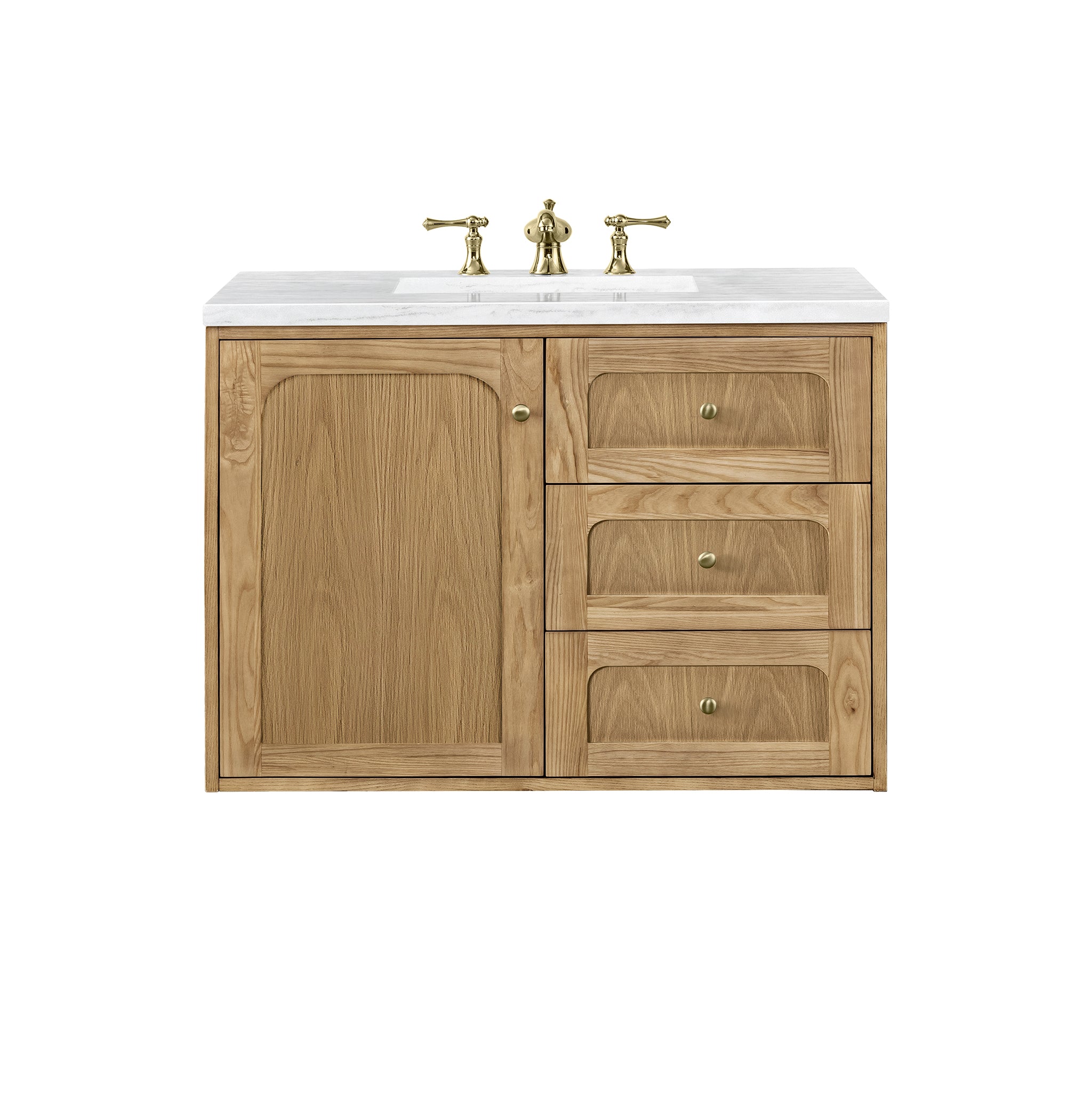James Martin Laurent 36" Single Vanity in Light Natural Oak with 3cm Countertop