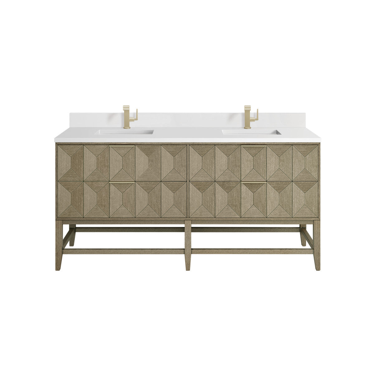 Emmeline 72" Double Vanity Cabinet, Pebble Oak