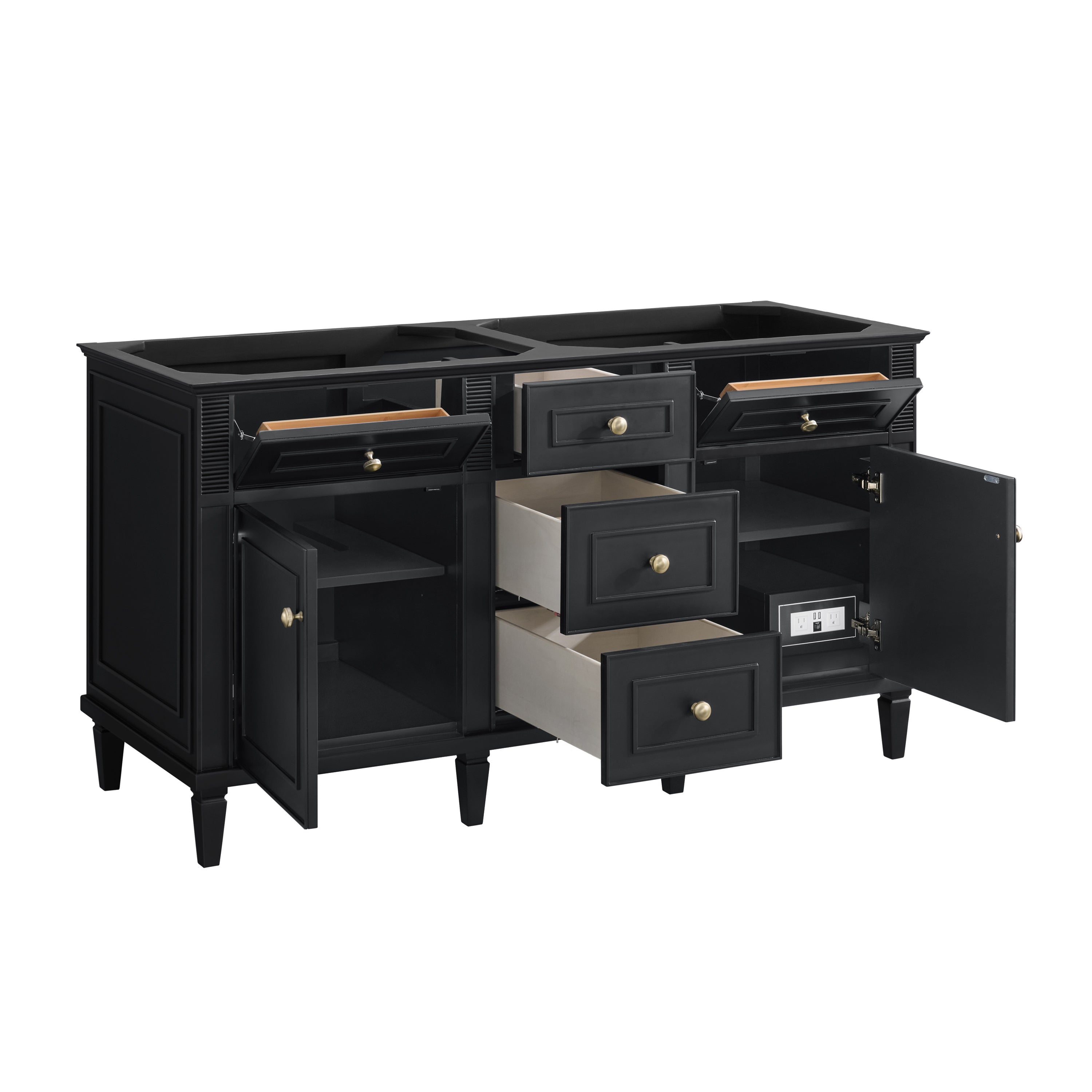 James Martin Lorelai 60" Double Vanity in Black Onyx with 3cm Countertop