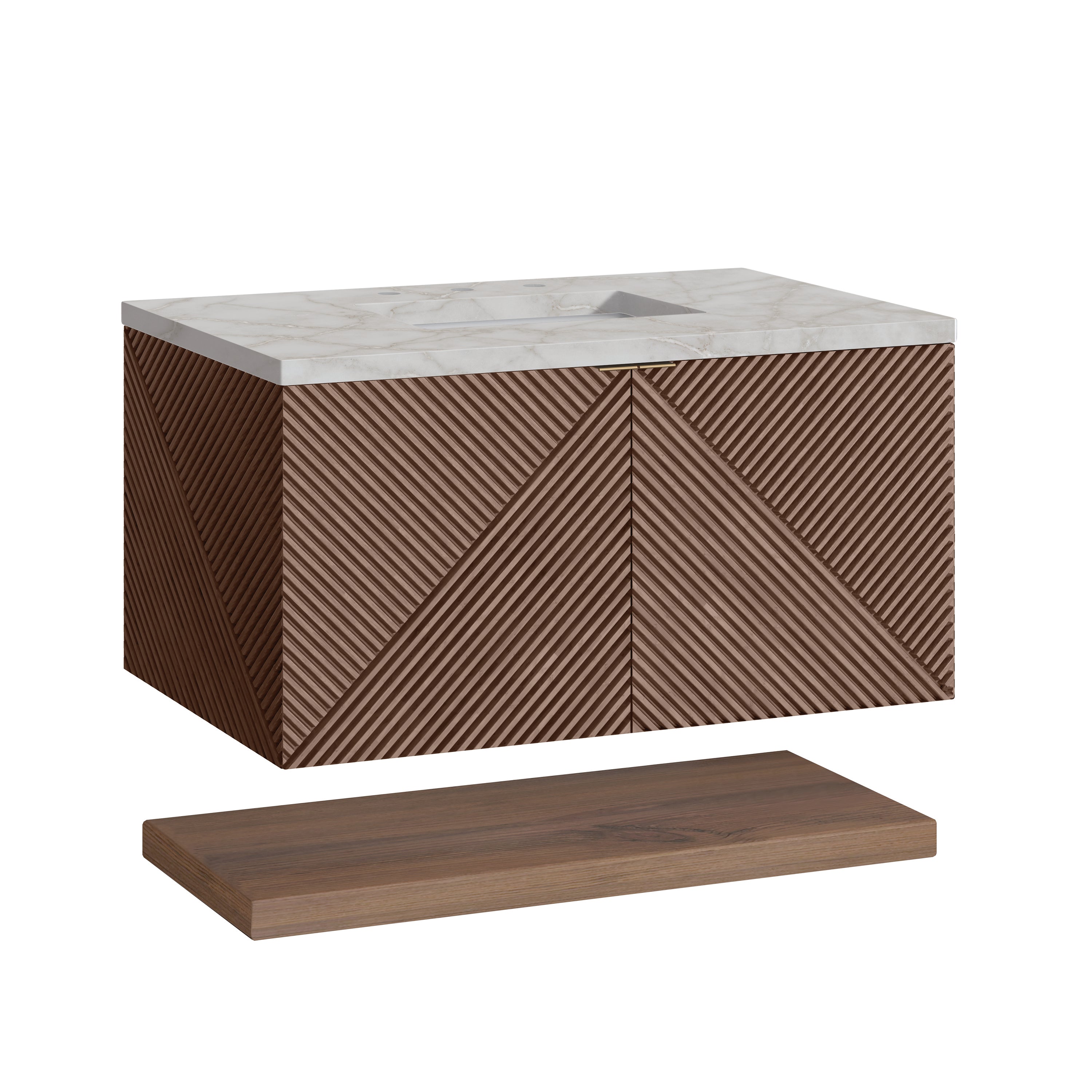 James Martin Marcello 36" Single Vanity in Chestnut with 3cm Countertop