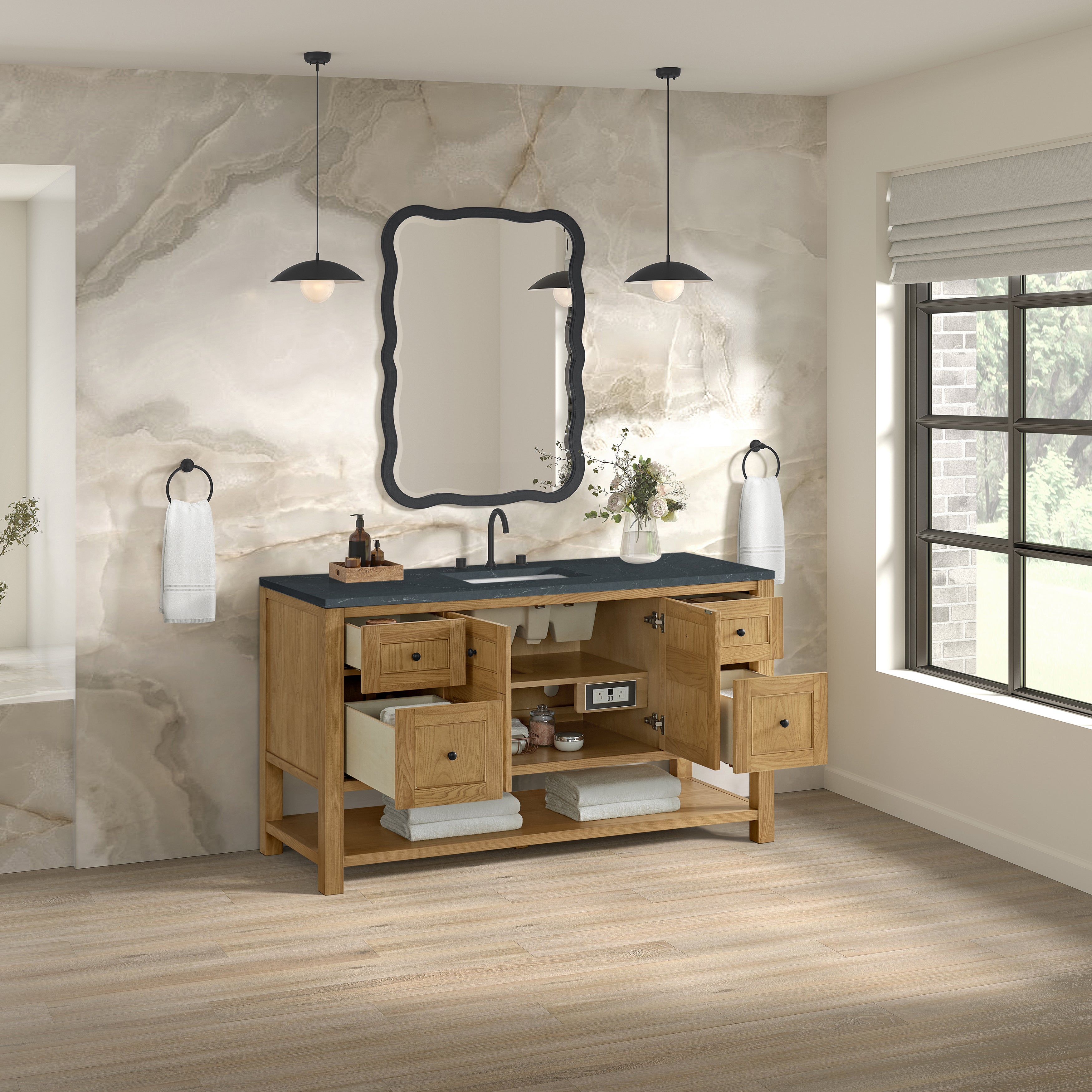 James Martin Breckenridge 60" Single Vanity in Light Natural Oak with 3cm Countertop