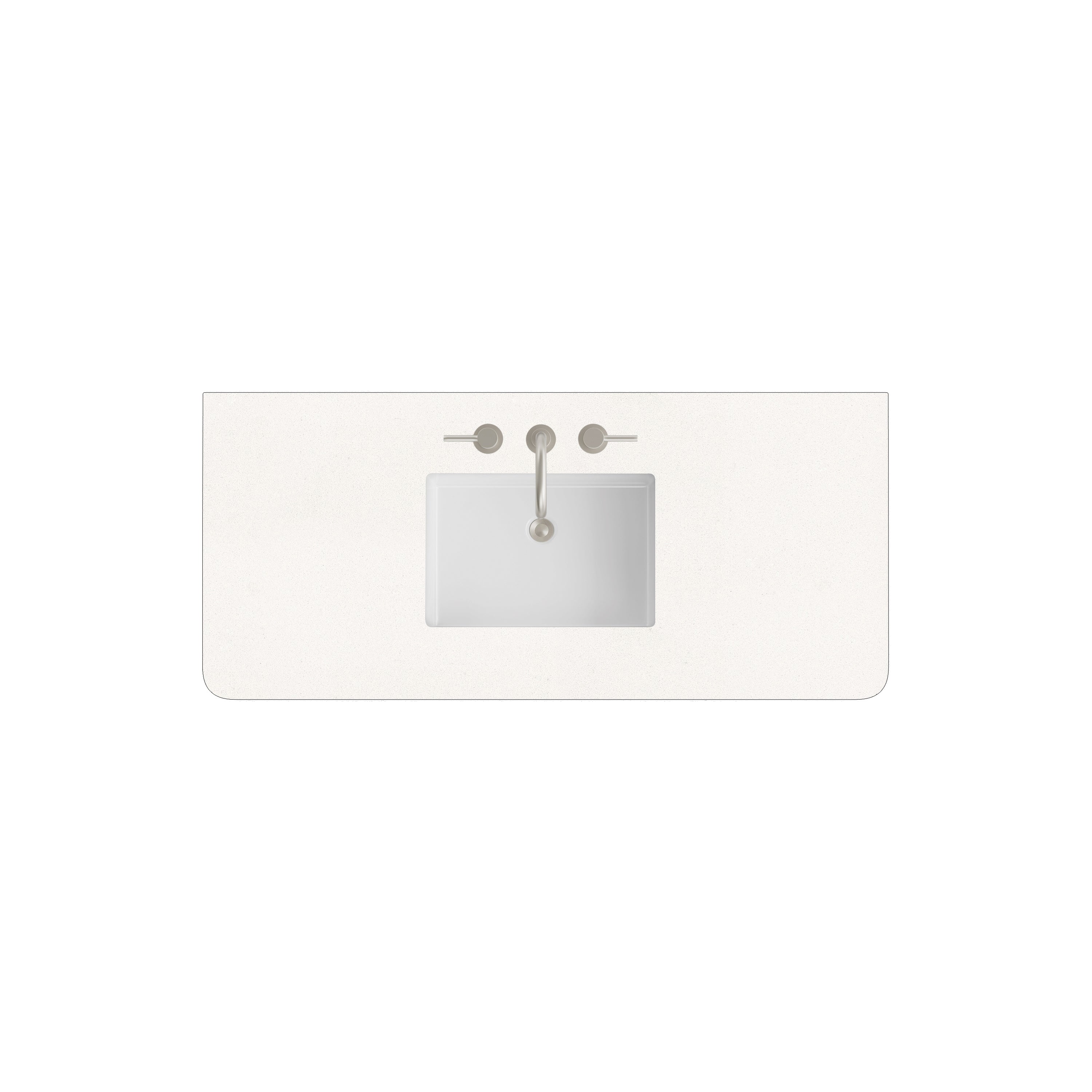 James Martin 48" Single Radius Cut Top with Sink, Widespread 3cm