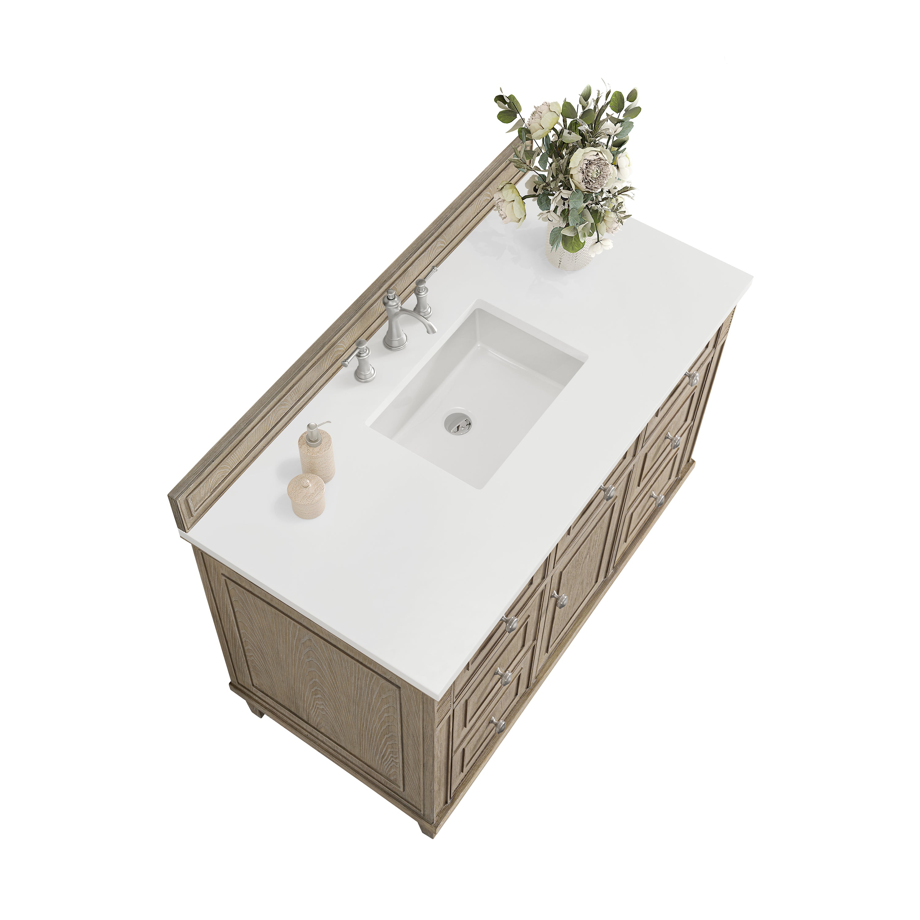 James Martin Lorelai 48" Single Vanity in Whitewashed Oak with 3cm Countertop