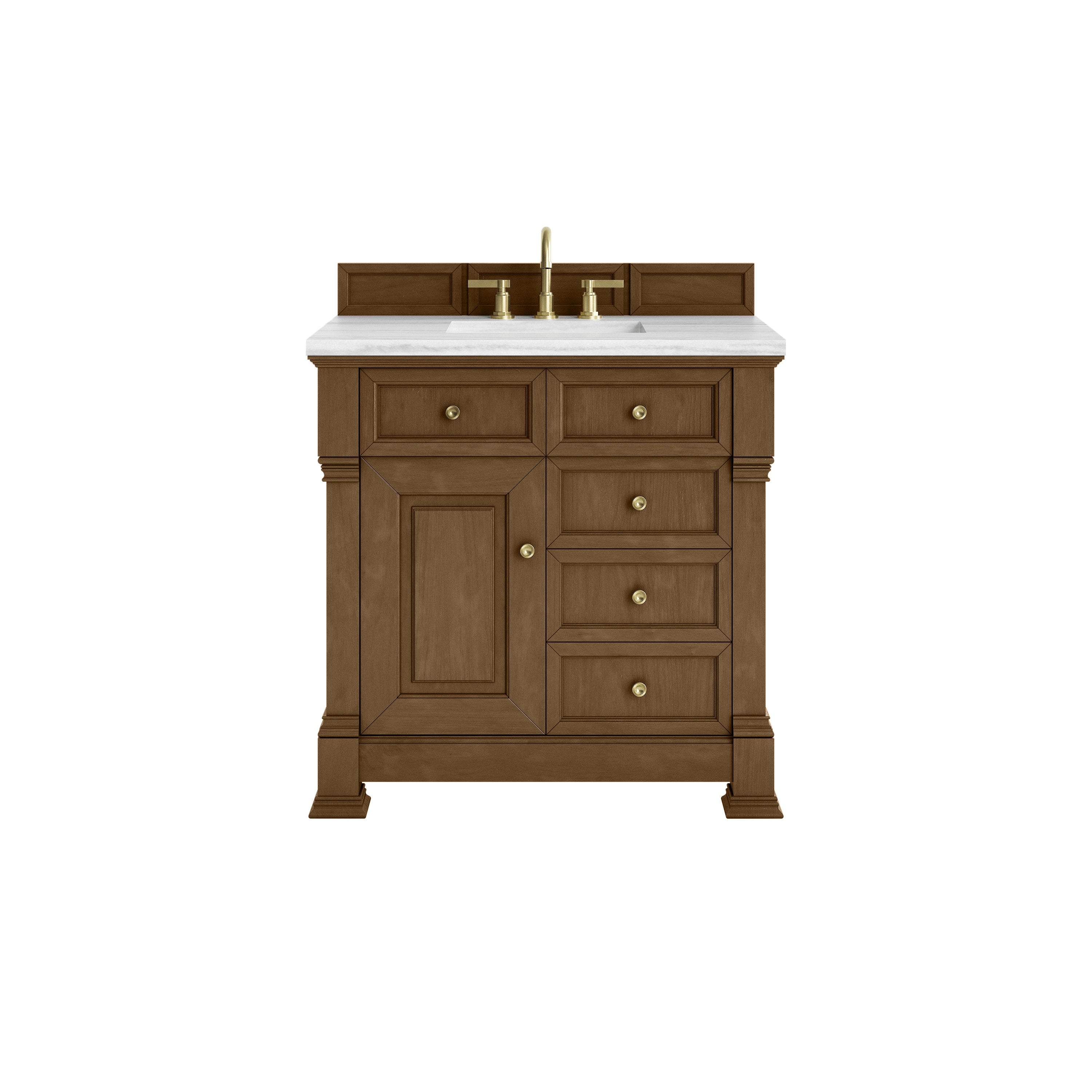 James Martin Brookfield 36" Single Vanity in Honey Oak with 3cm Countertop