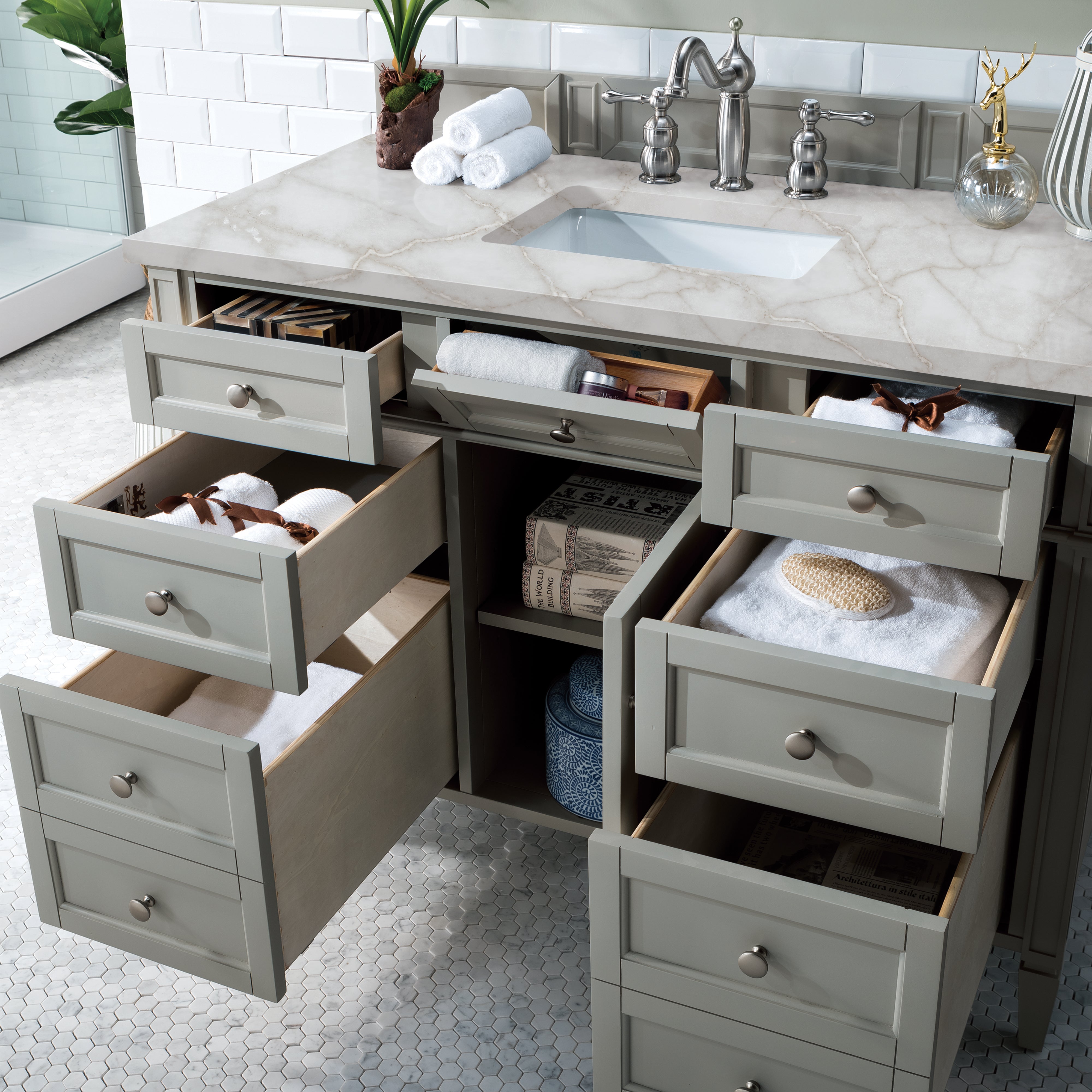 James Martin Brittany 48" Single Vanity in Urban Gray with 3cm Countertop