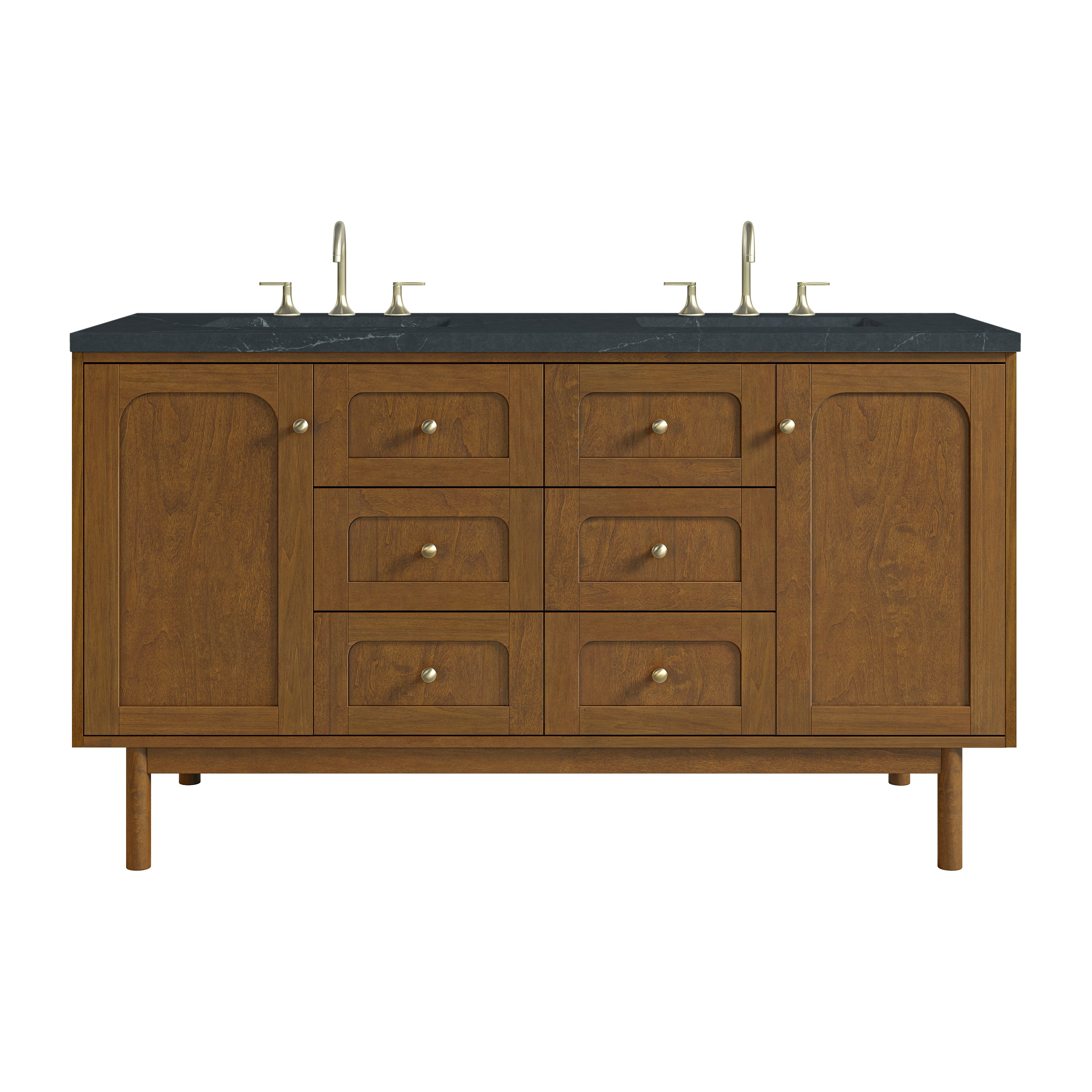 James Martin Laurent 60" Double Vanity in Honey Oak with 3cm Countertop