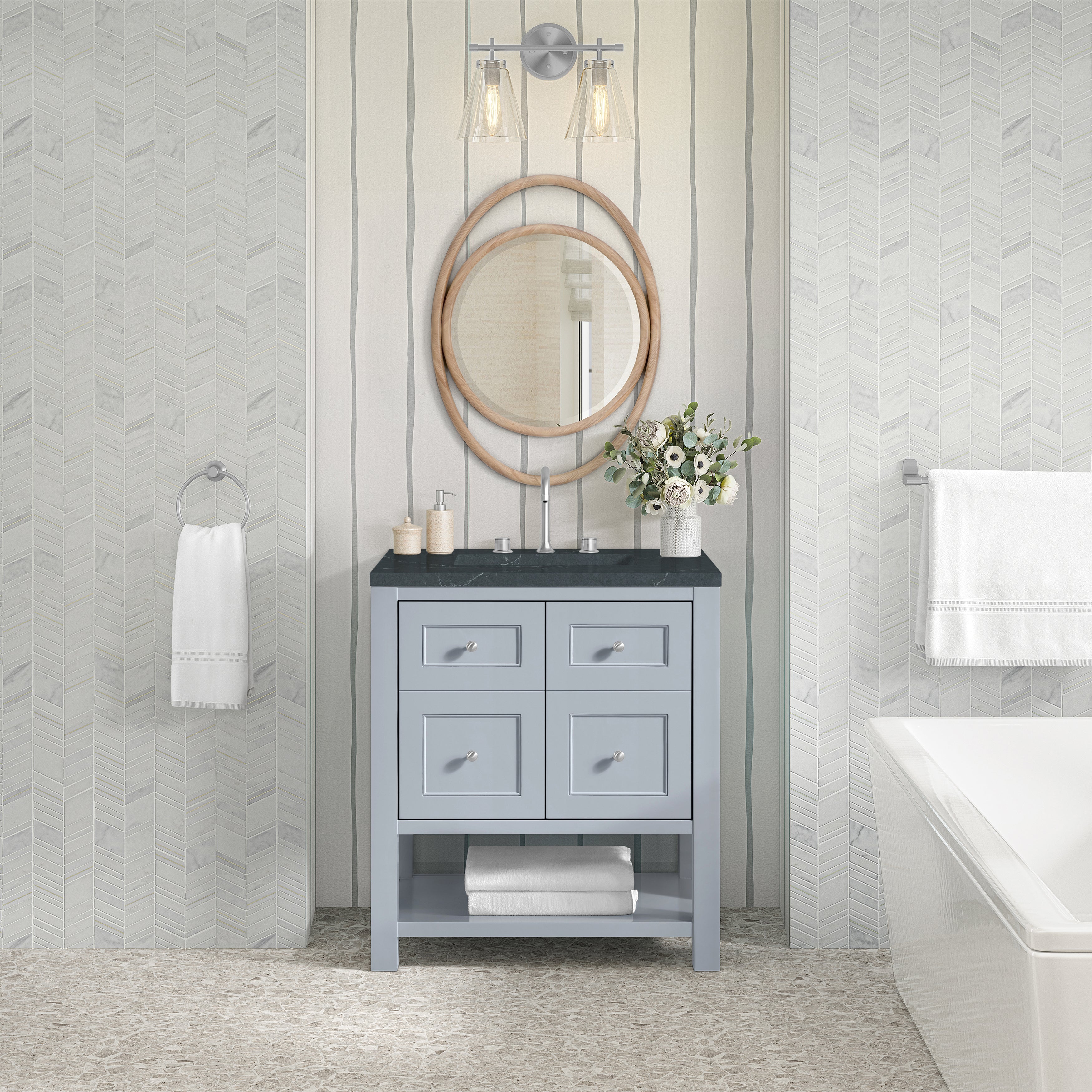 James Martin Breckenridge 30" Single in Serenity Blue with 3cm Countertop