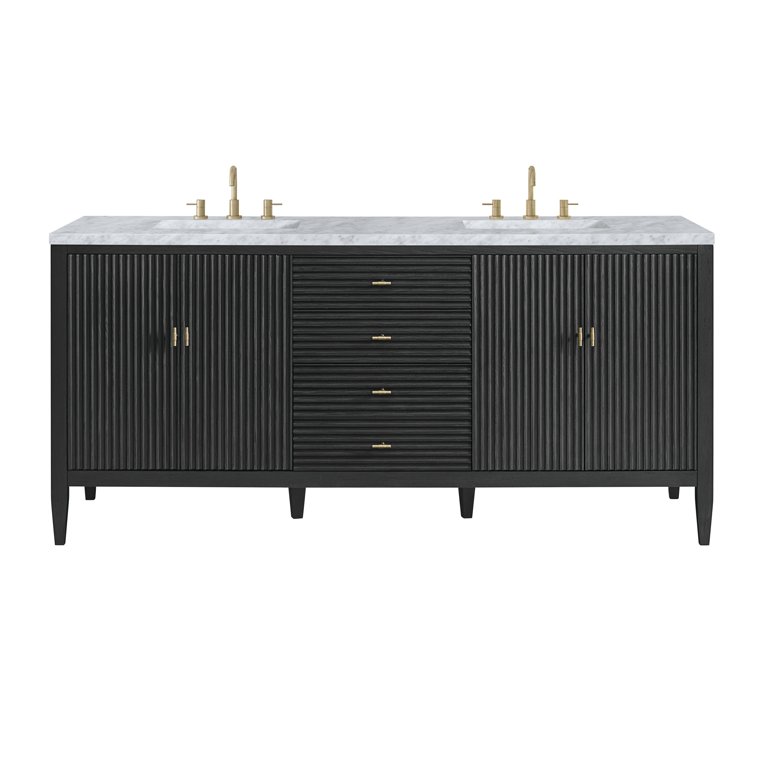 James Martin Myrrin 72" Double Vanity in Carbon Oak with 3cm Countertop