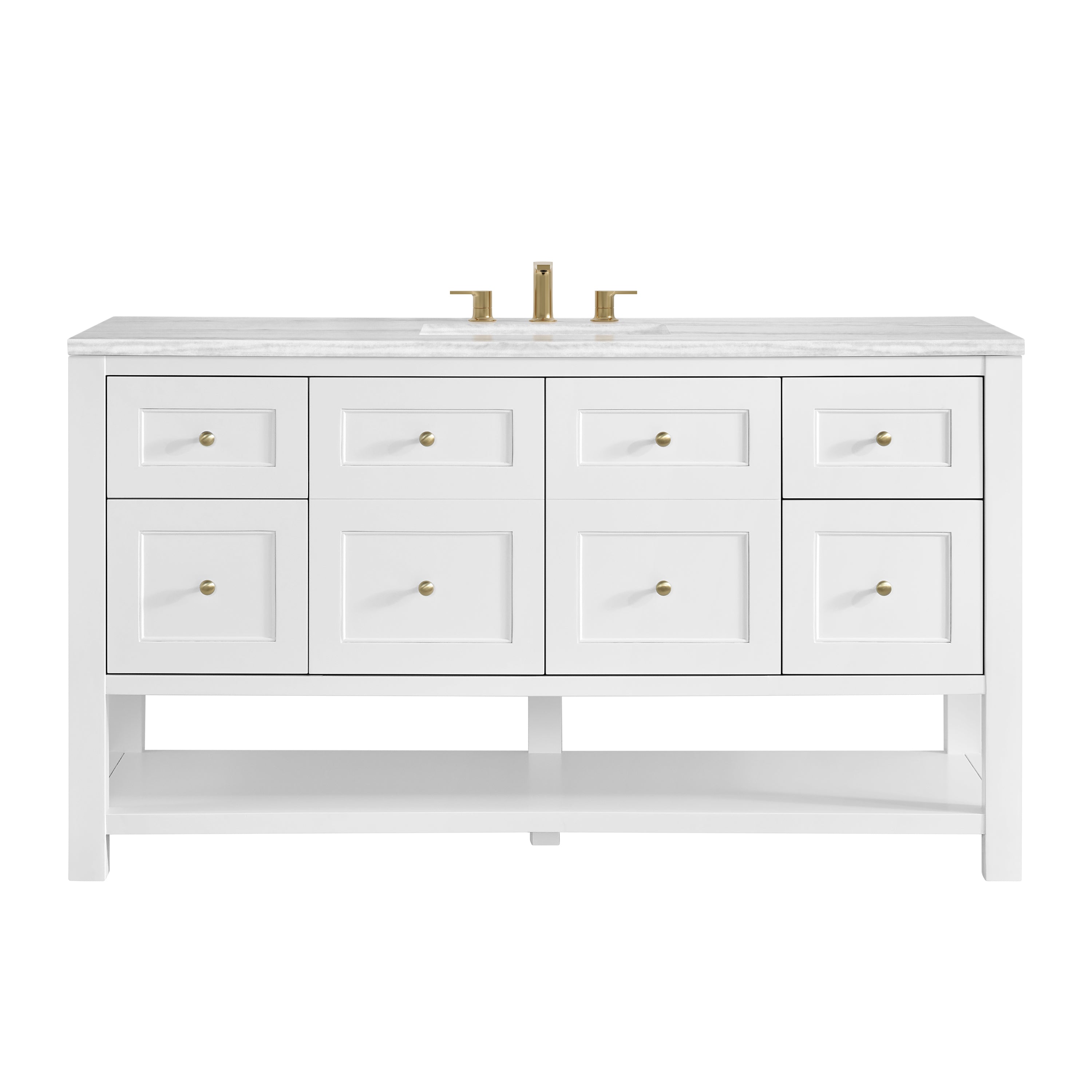 James Martin Breckenridge 60" Single Vanity in Bright White with 3cm Countertop