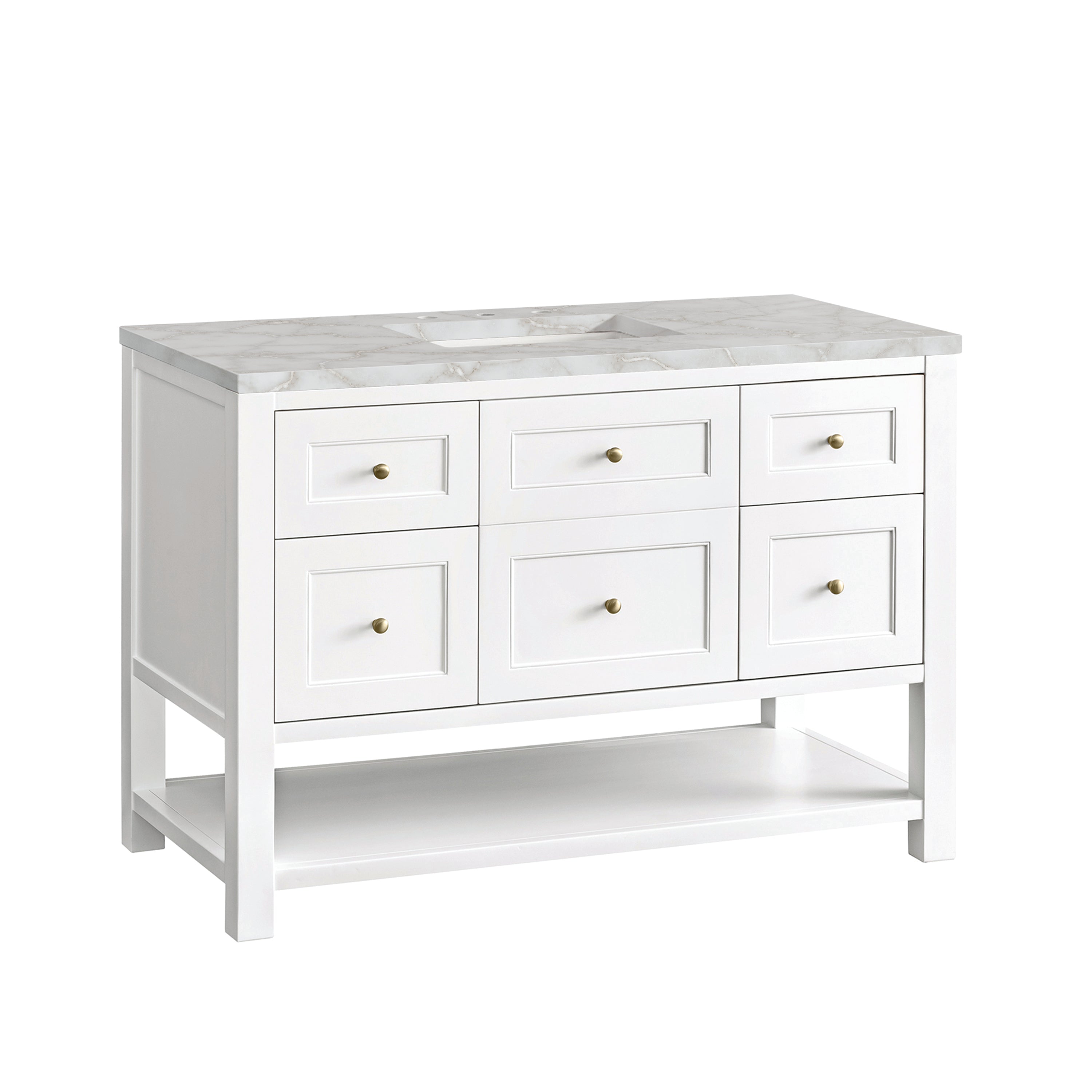 James Martin Breckenridge 48" Single Vanity in Bright White with 3cm Countertop