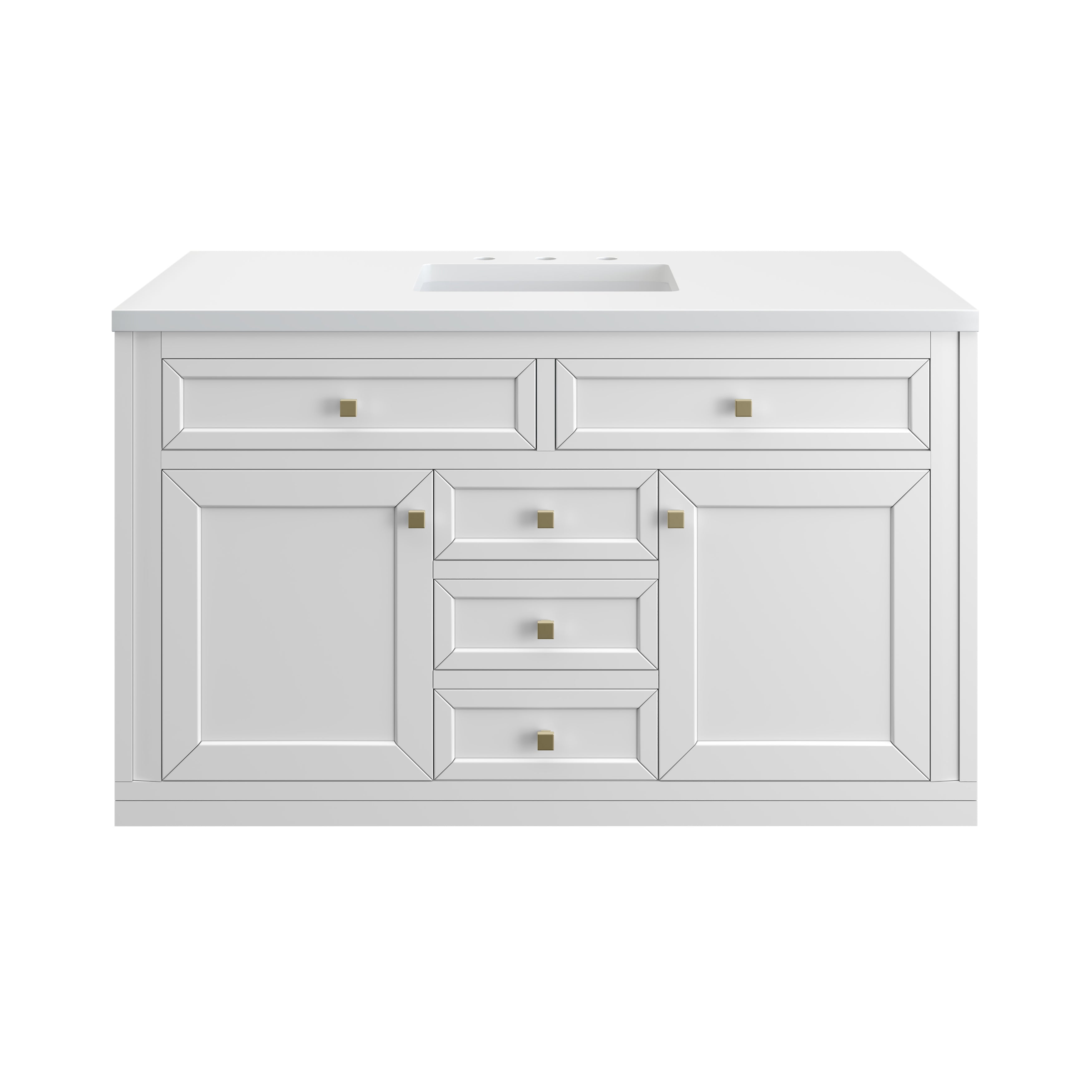 James Martin Chicago 48" Single Vanity in Glossy White with 3cm Countertop