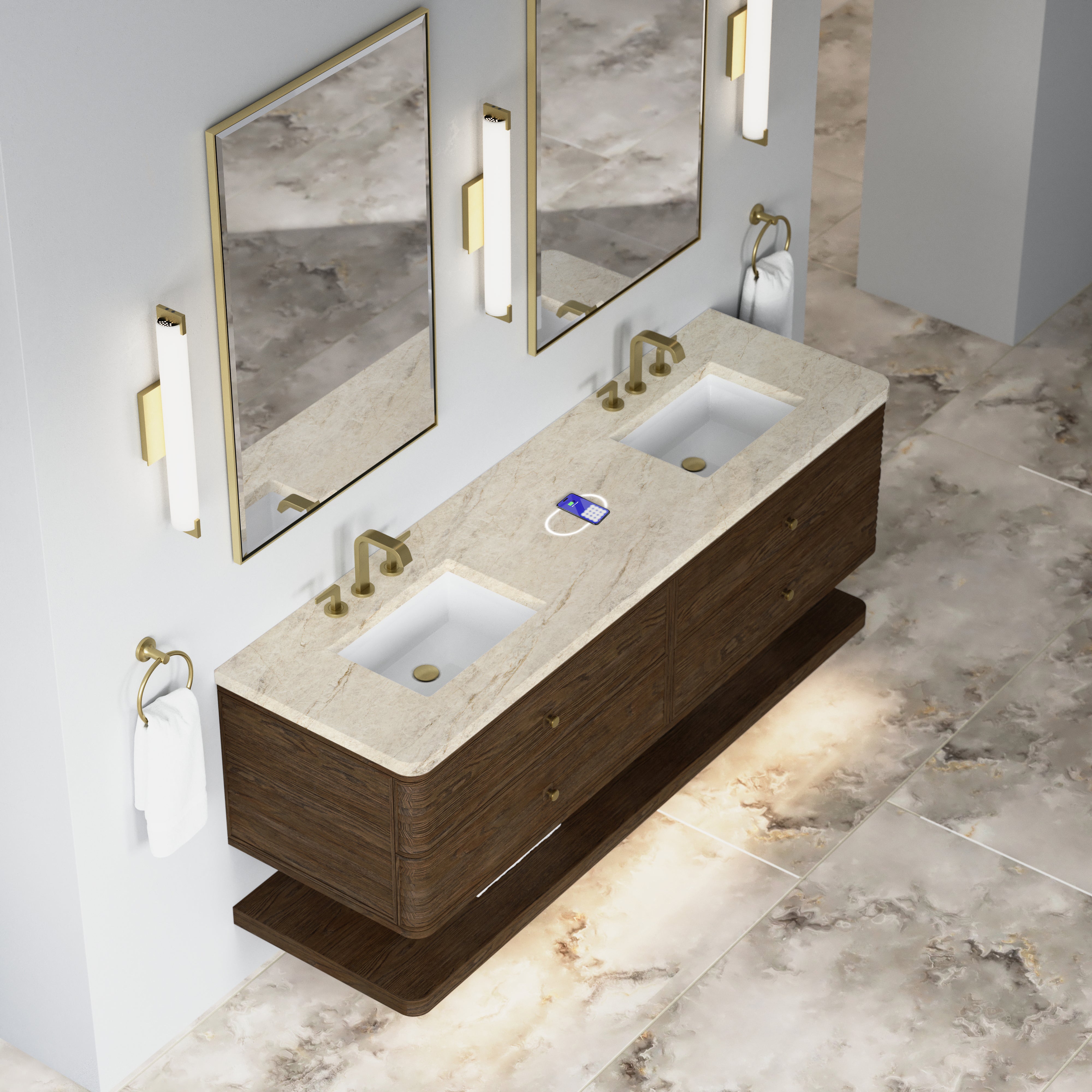 James Martin Allamari 72" Double Vanity in Sable with 3cm Countertop