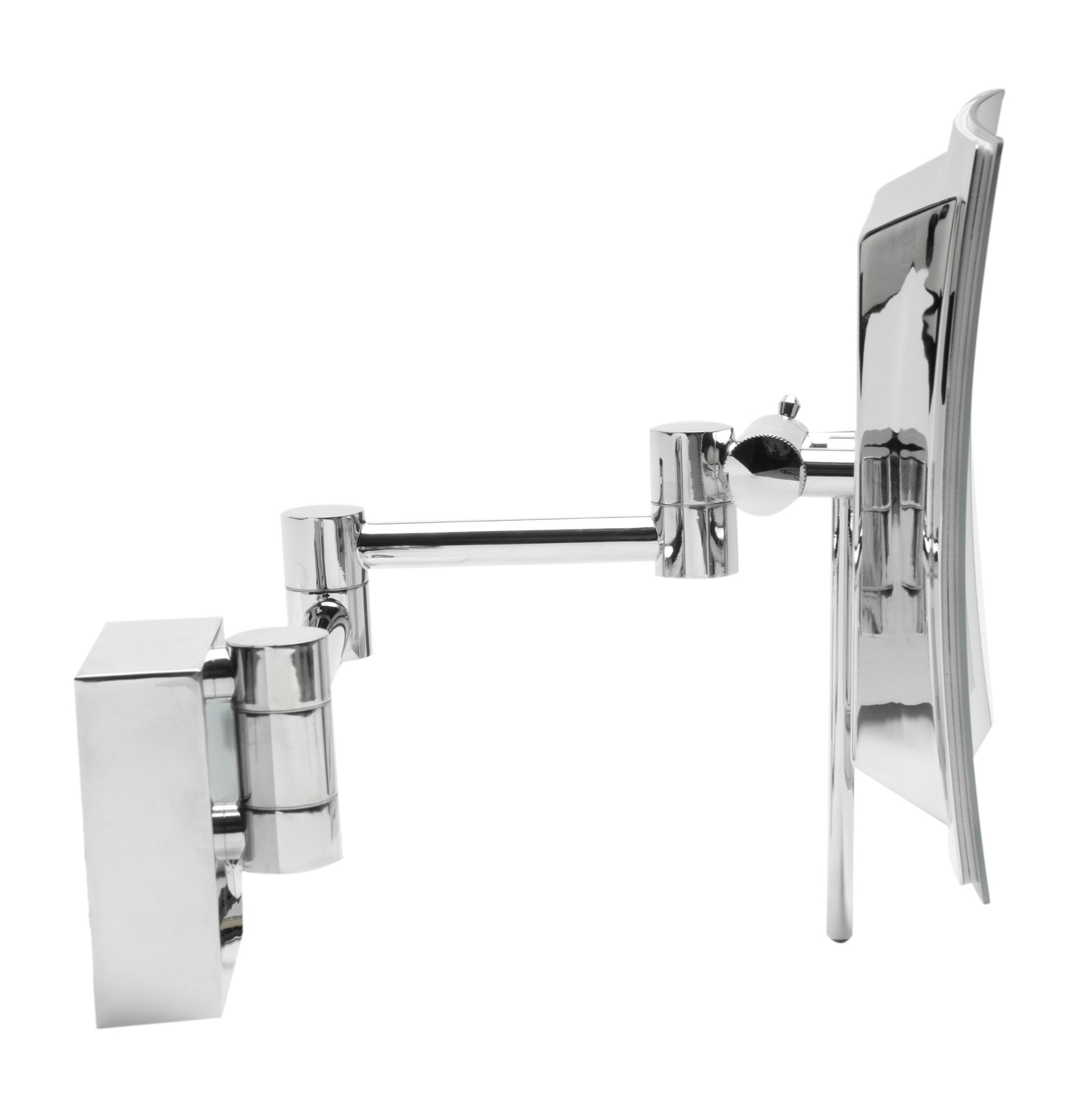 ALFI brand ABM8WLED Wall Mount Square 8" 5x Magnifying Cosmetic Mirror with Light