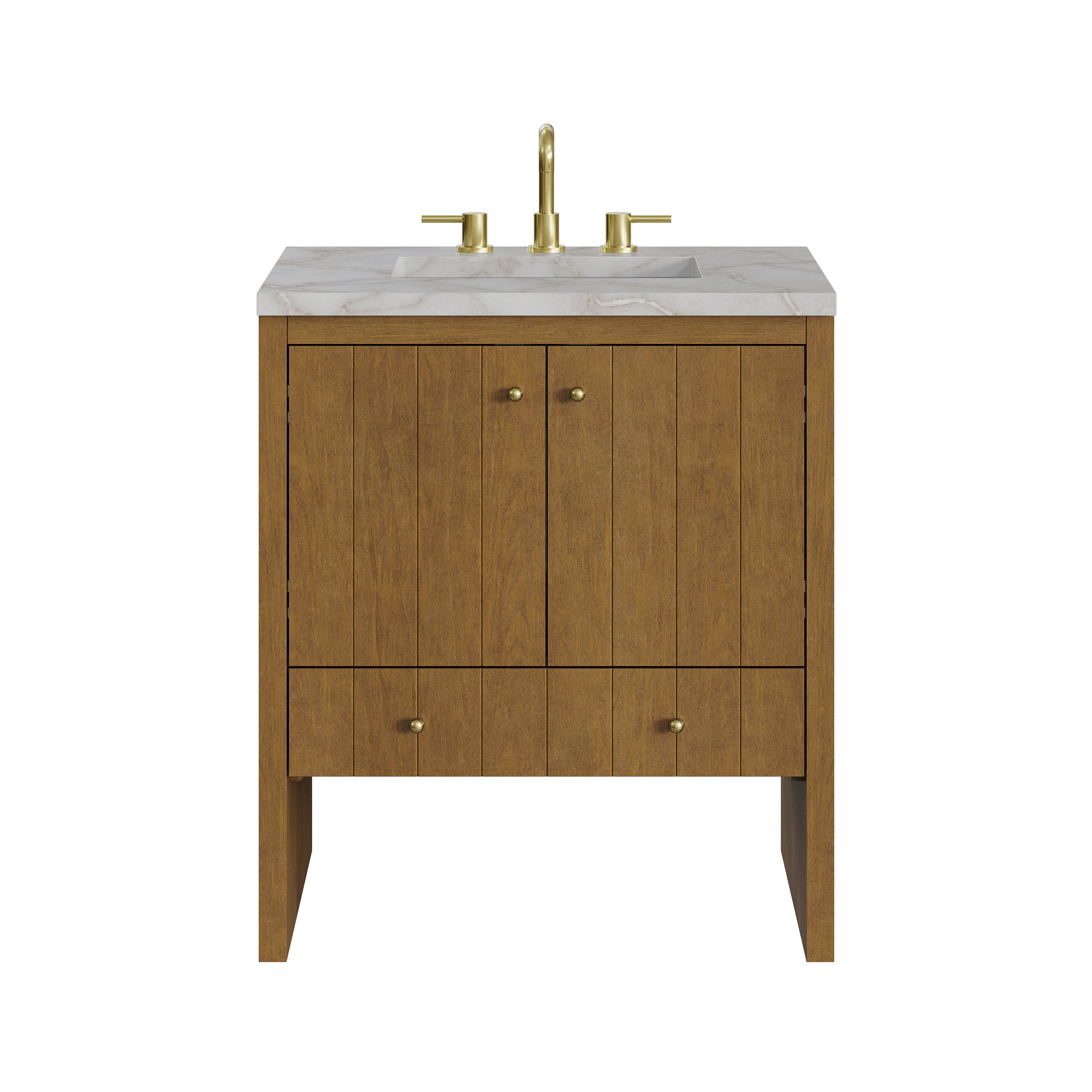 James Martin Hudson 30" Single Vanity in Honey Oak with 3cm Countertop