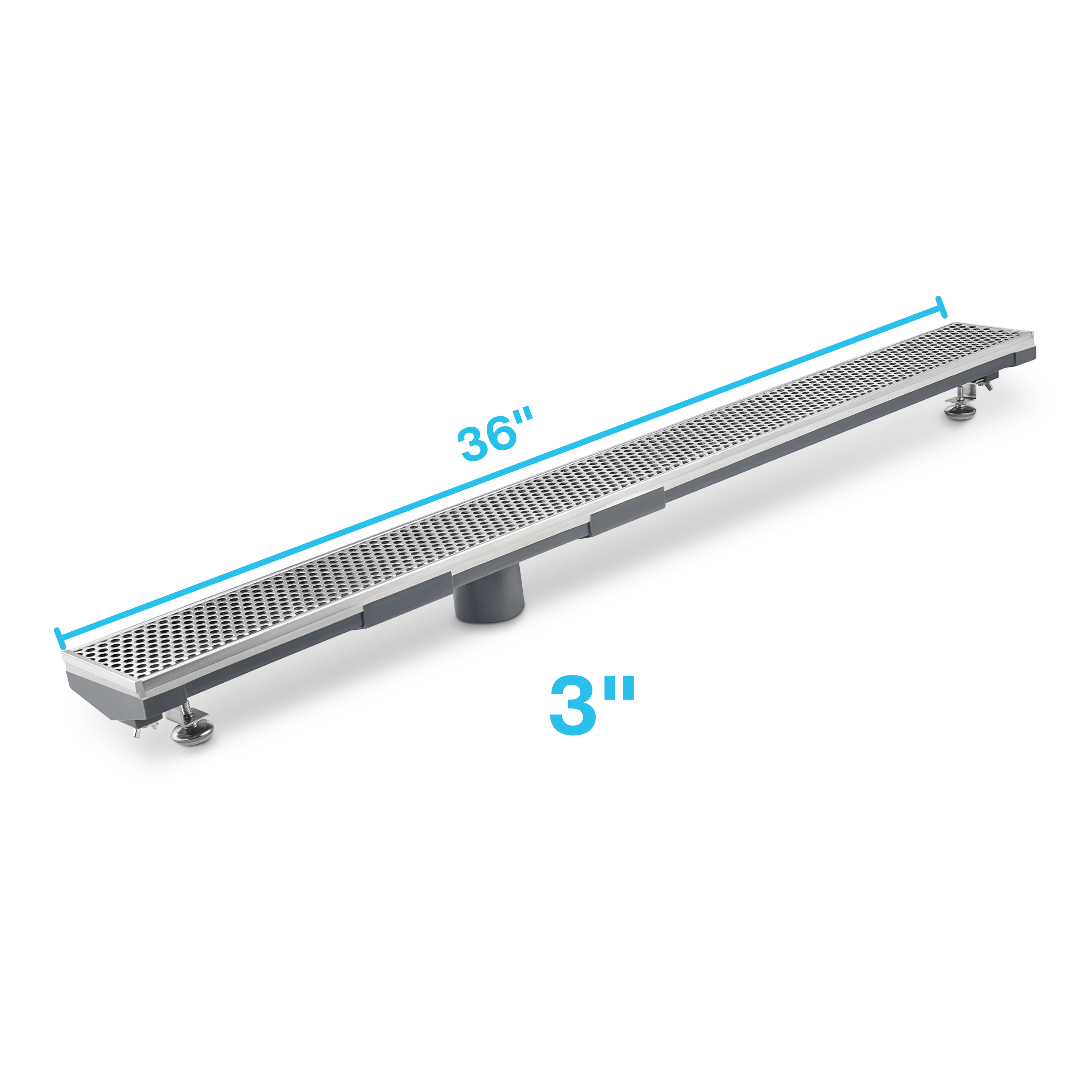 Perforated Adjustable Kit Lagos Linear Drain 3" High Flow