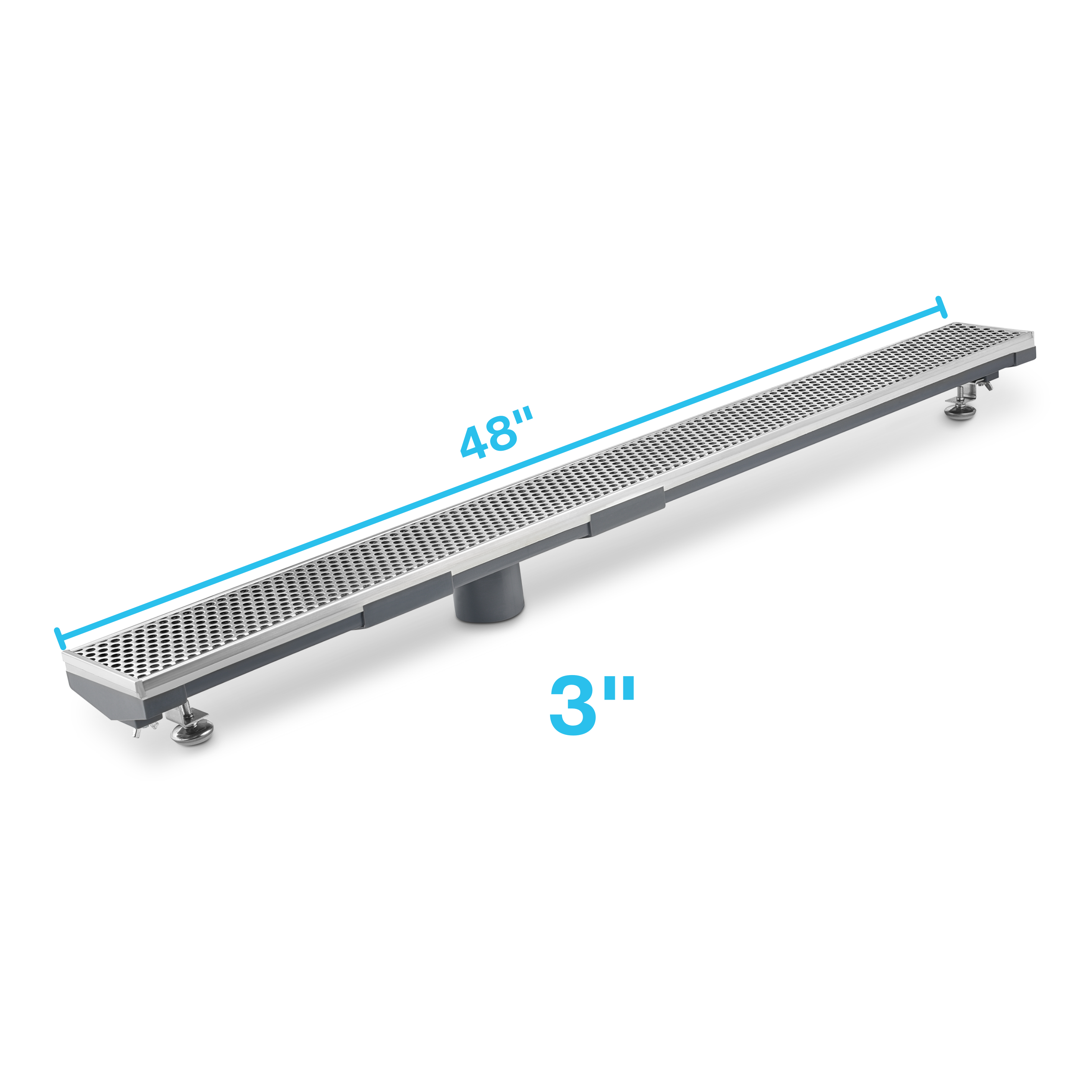 Perforated Adjustable Kit Lagos Linear Drain 3" High Flow
