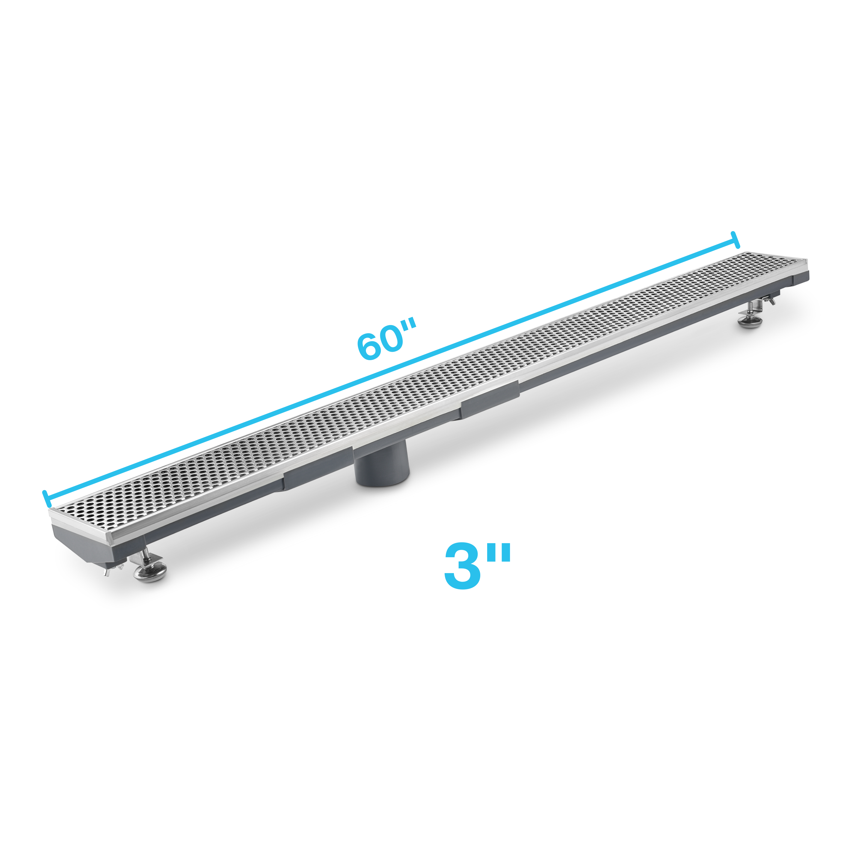 Perforated Adjustable Kit Lagos Linear Drain 3" High Flow