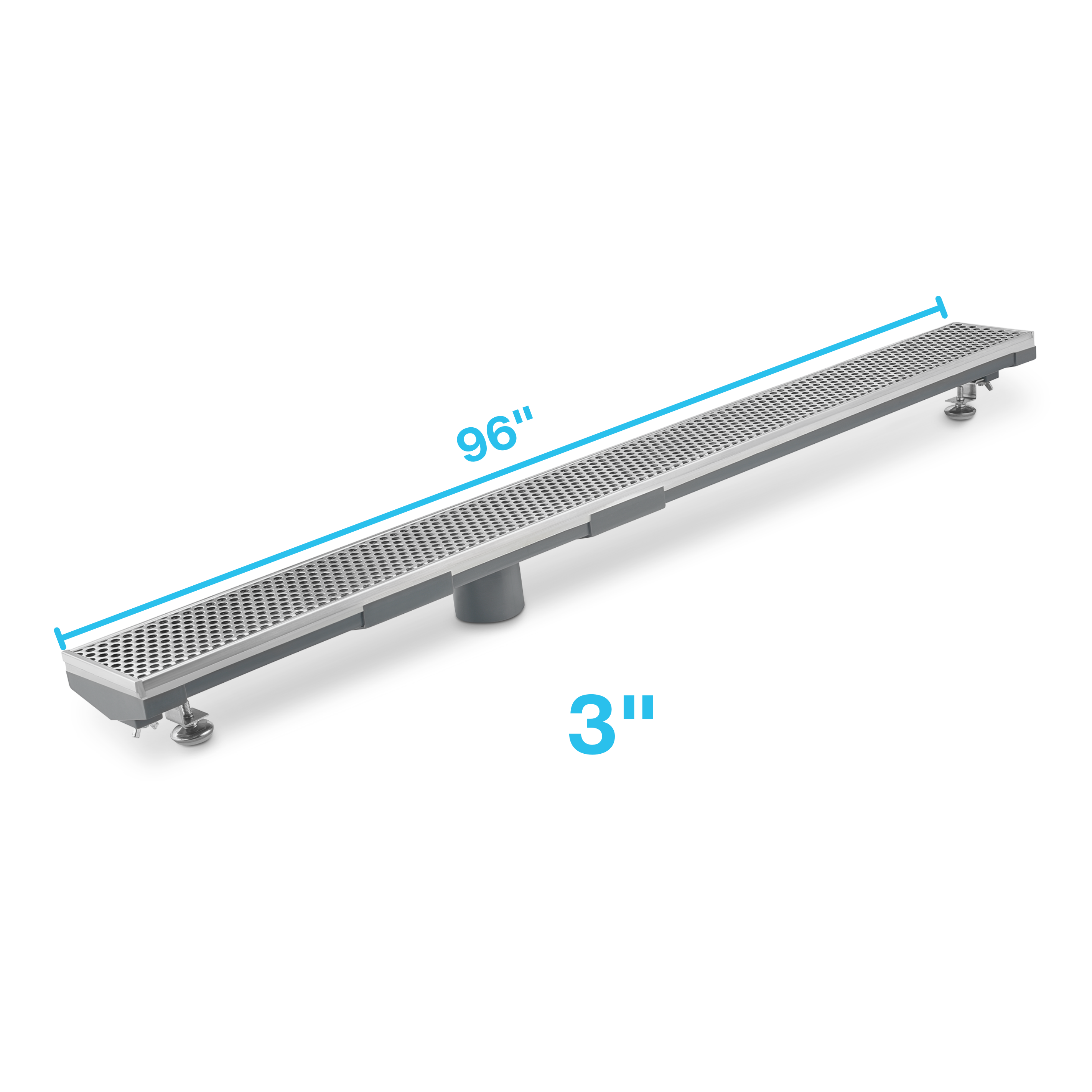 Perforated Adjustable Kit Lagos Linear Drain 3" High Flow