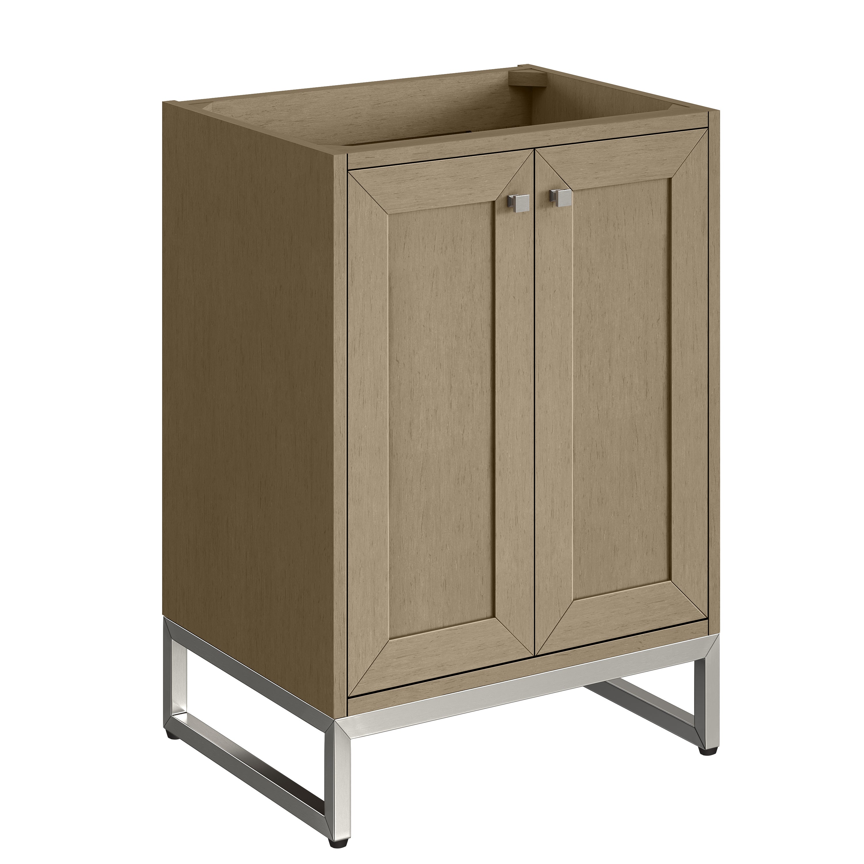 James Martin Chianti 24" Single Vanity in Glossy White with White Glossy Composite Stone Top