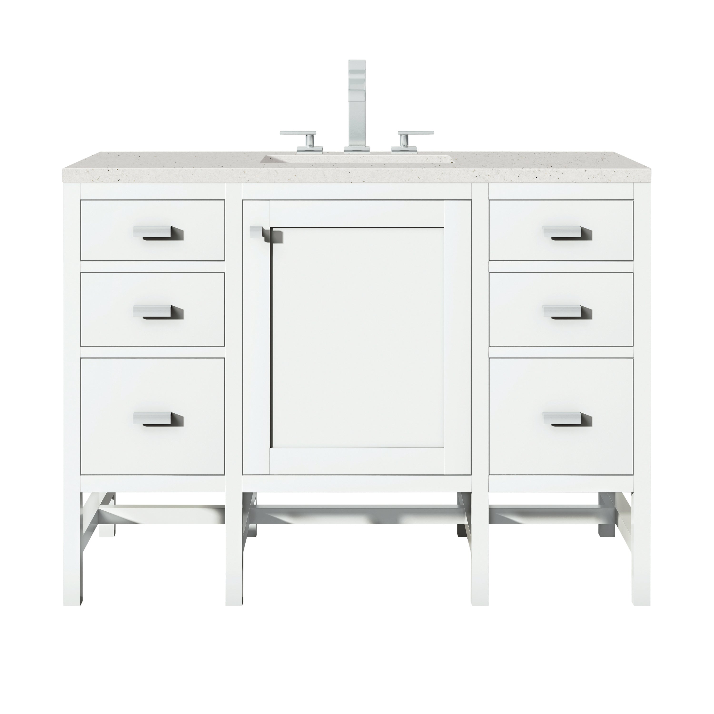 James Martin Addison 48" Single Vanity in Glossy White with 3cm Countertop