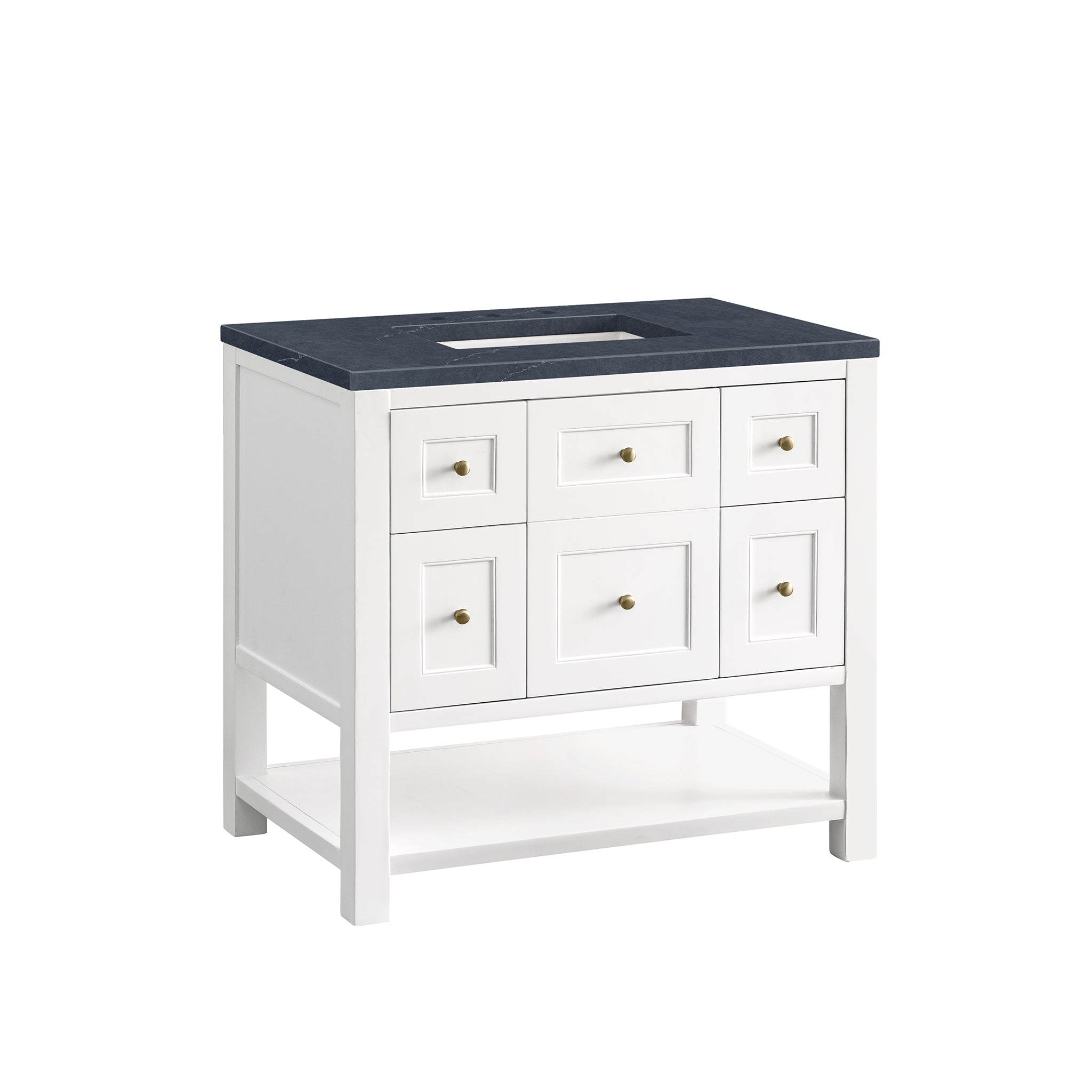 James Martin Breckenridge 36" Single Vanity in Bright White with 3cm Countertop
