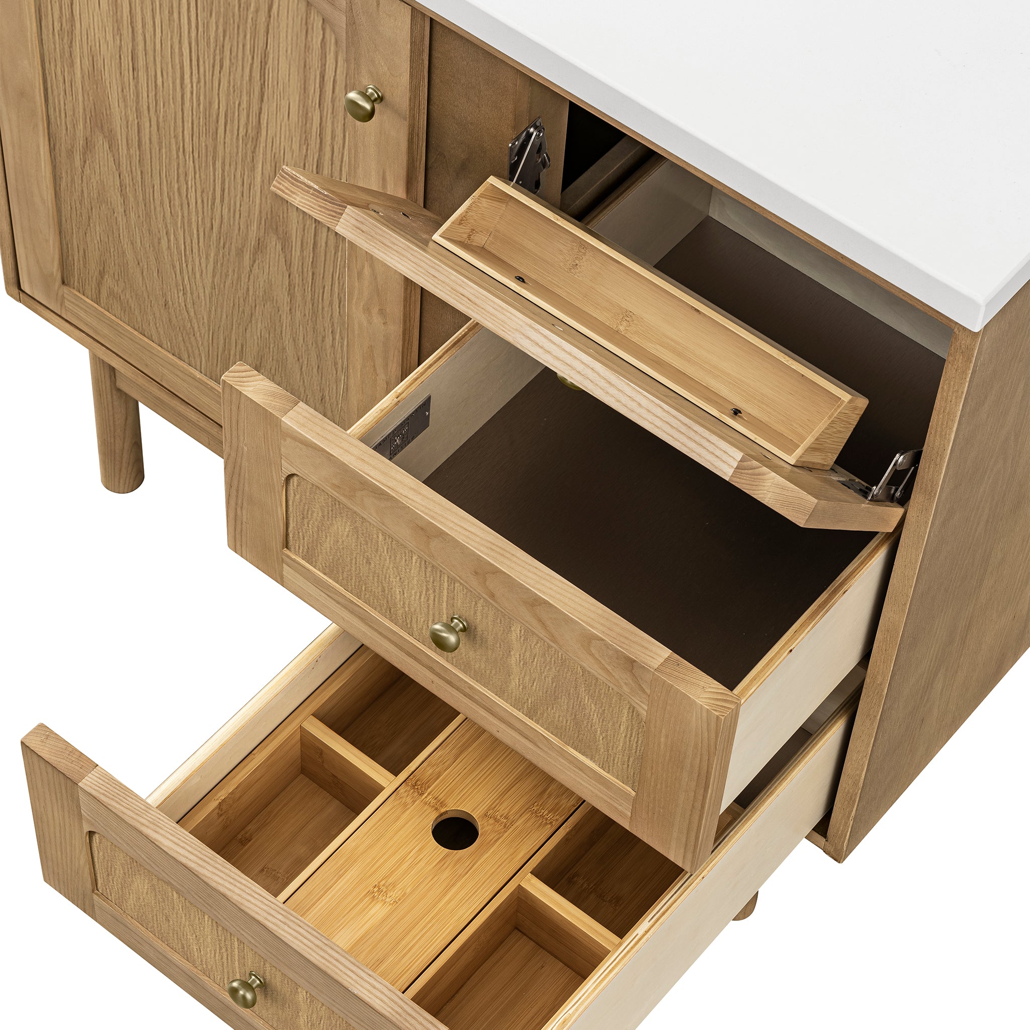 James Martin Laurent 36" Single Vanity in Light Natural Oak with 3cm Countertop