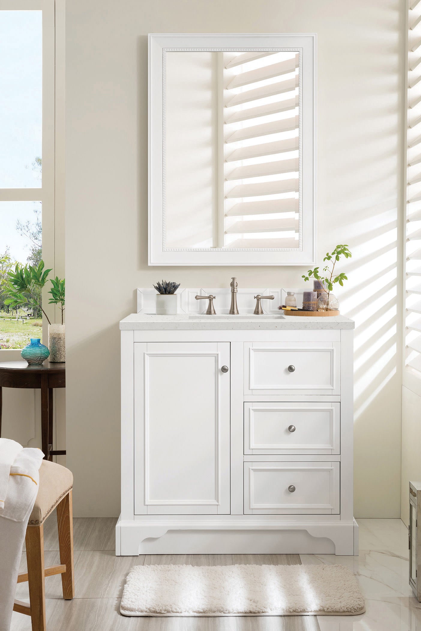 James Martin De Soto 36" Single Vanity in Bright White with 3cm Countertop