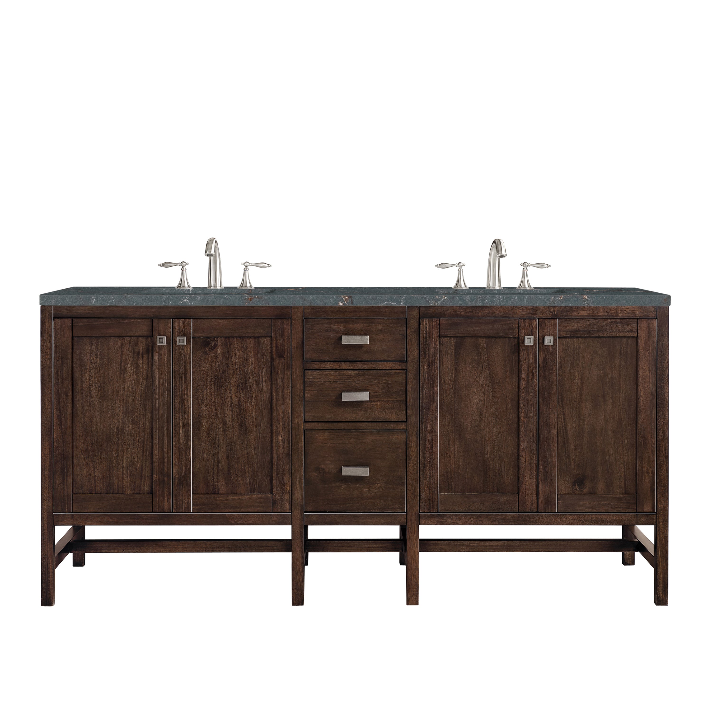 James Martin Addison 72" Double Vanity in Mid-Century Acacia with 3cm Countertop