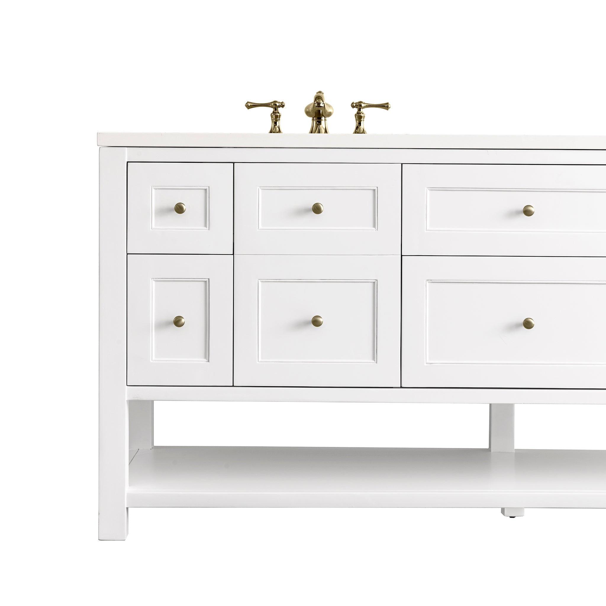 James Martin Breckenridge 72" Double Vanity in Bright White with 3cm Countertop