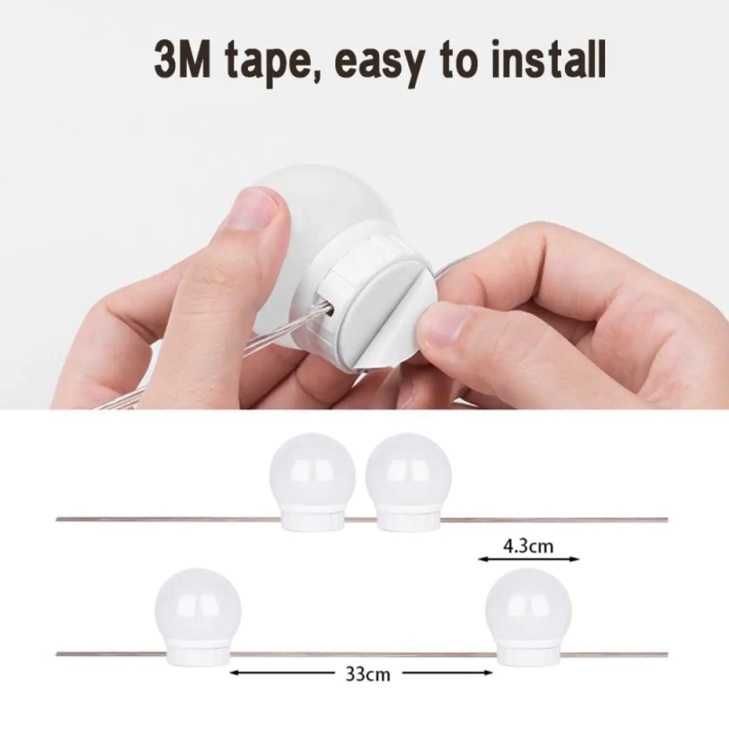 LED Mirror Light Bulbs with USB Touch Switch for Vanity & Dressing Table