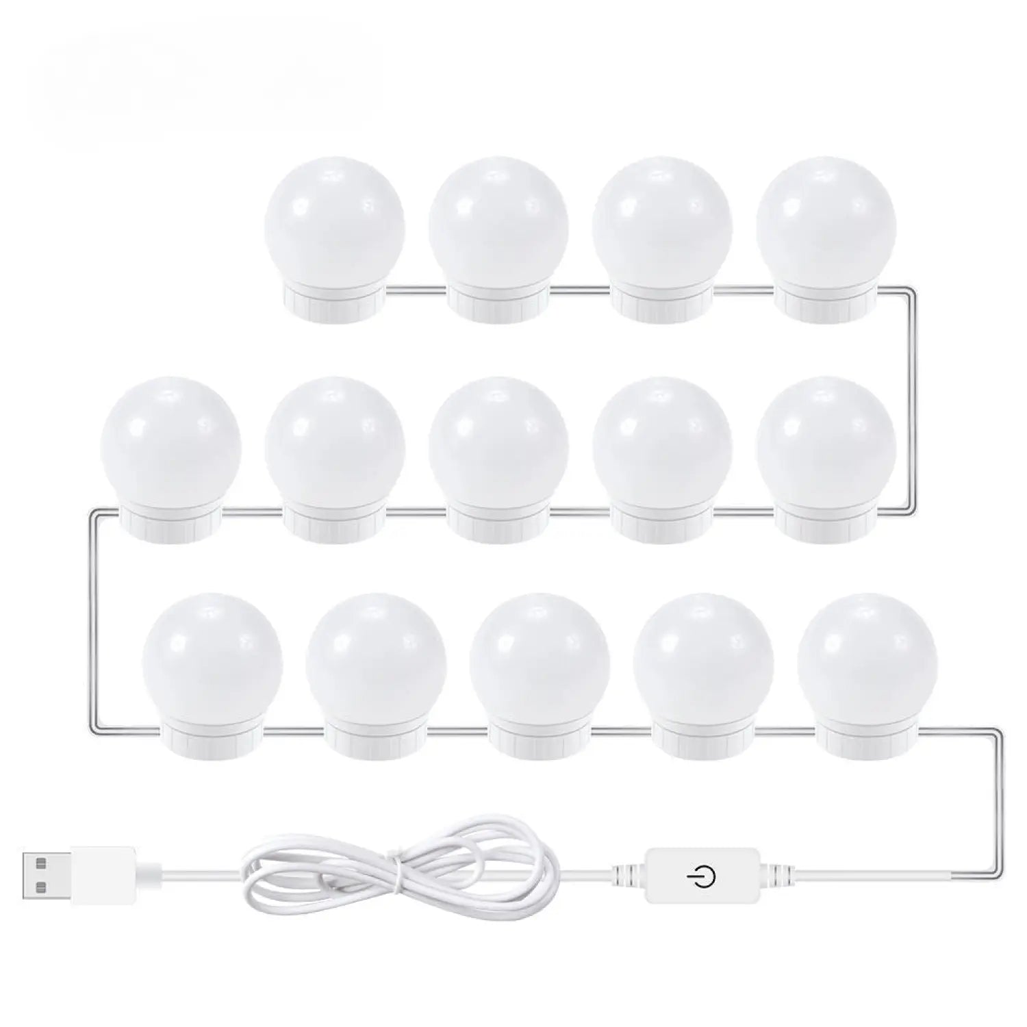 LED Mirror Light Bulbs with USB Touch Switch for Vanity & Dressing Table