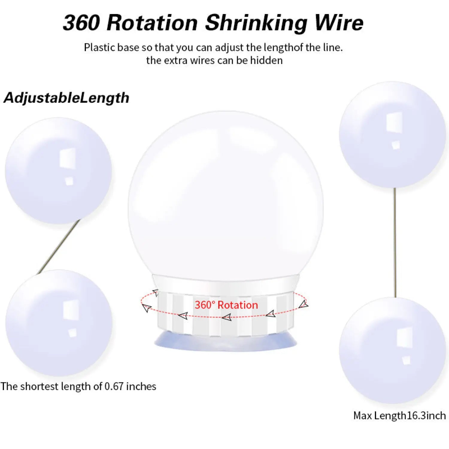 LED Mirror Light Bulbs with USB Touch Switch for Vanity & Dressing Table