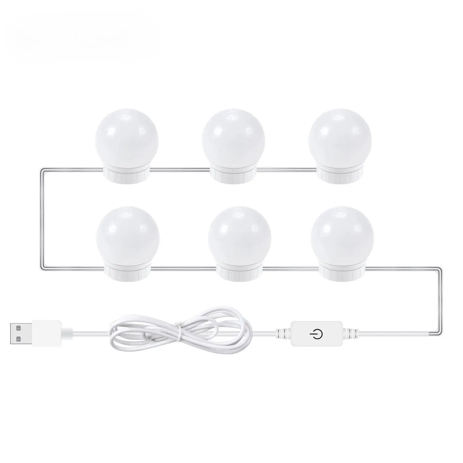 LED Mirror Light Bulbs with USB Touch Switch for Vanity & Dressing Table