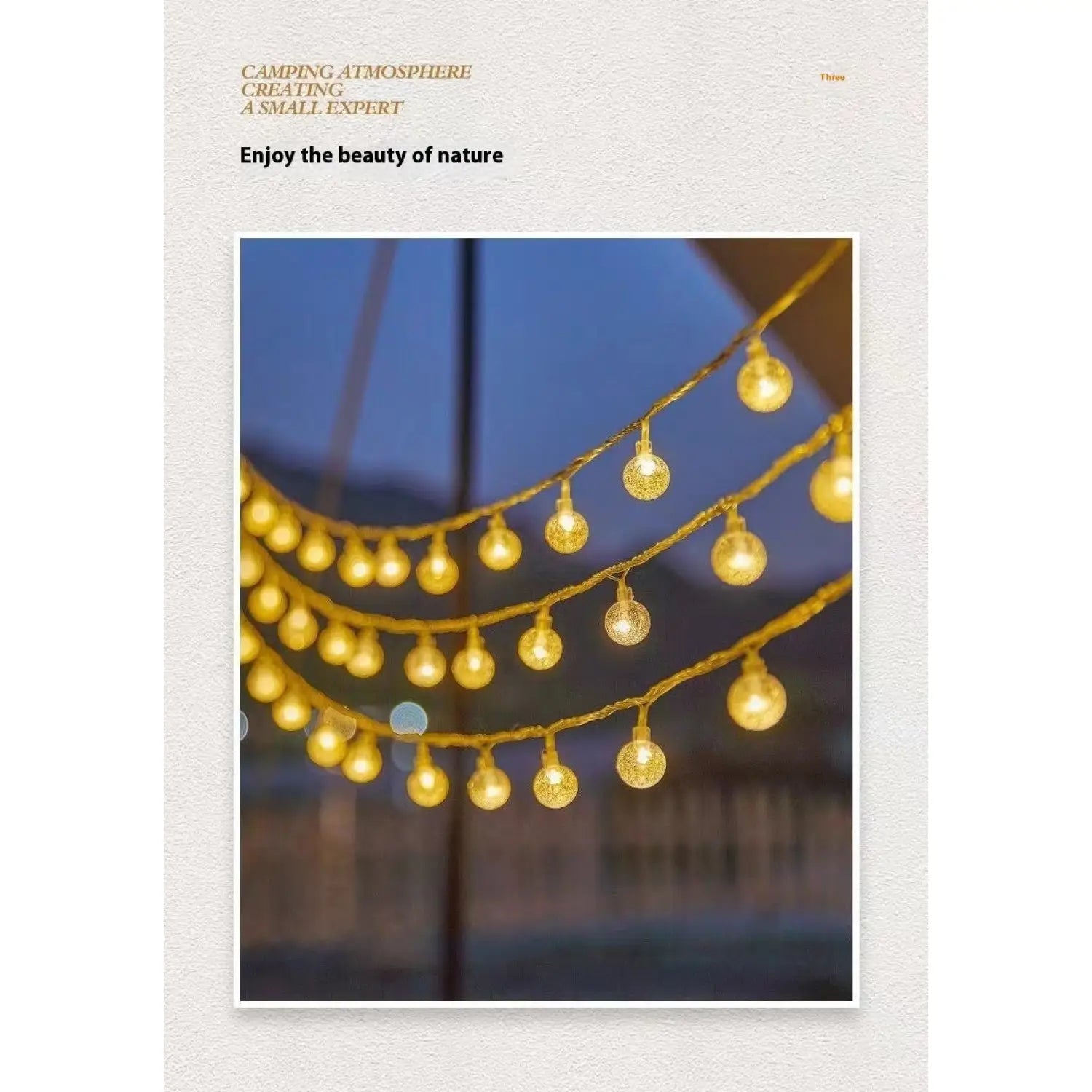 LED String Lights for Outdoor Camping Ambience and Cozy Atmosphere