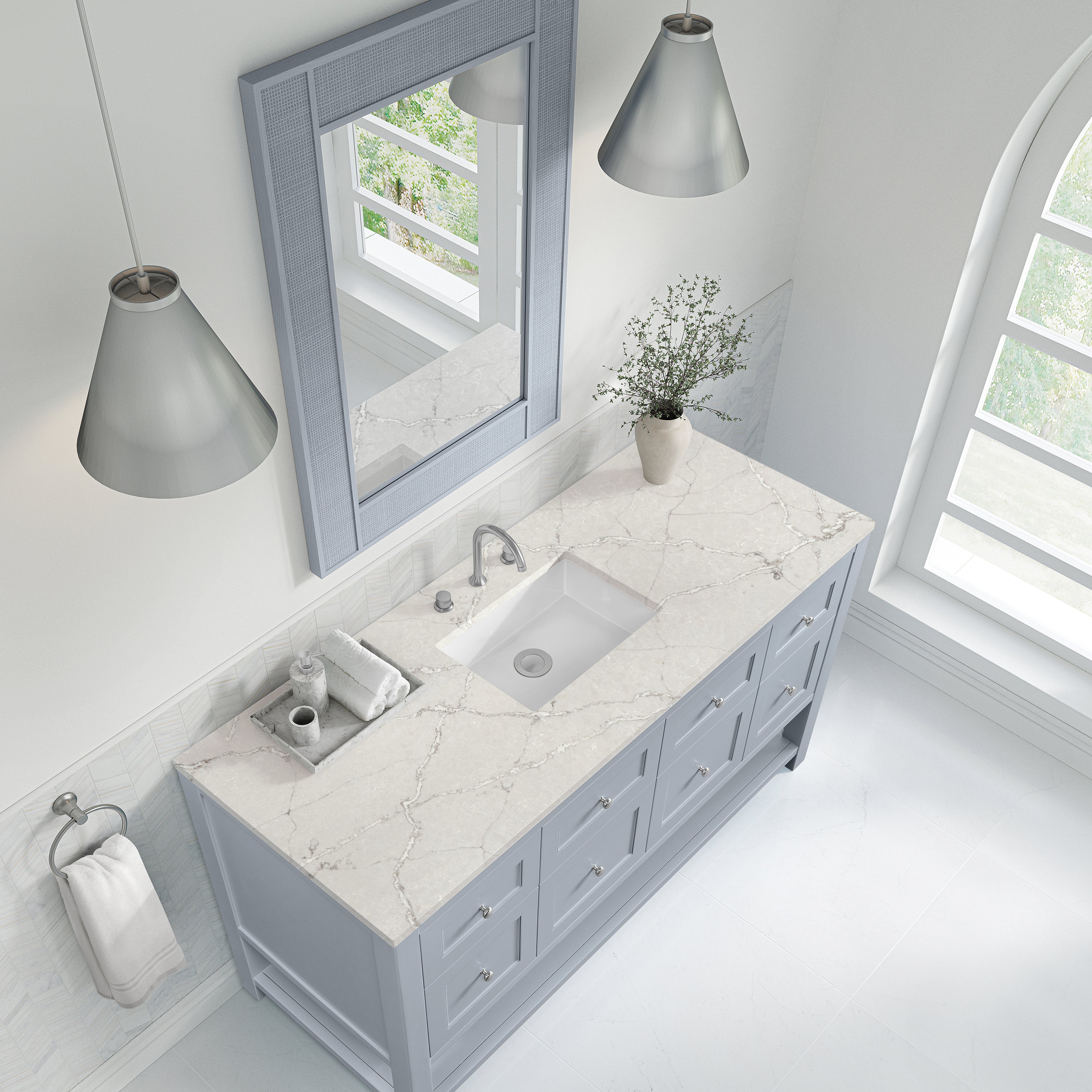 James Martin Breckenridge 60" Single Vanity in Serenity Blue with 3cm Countertop