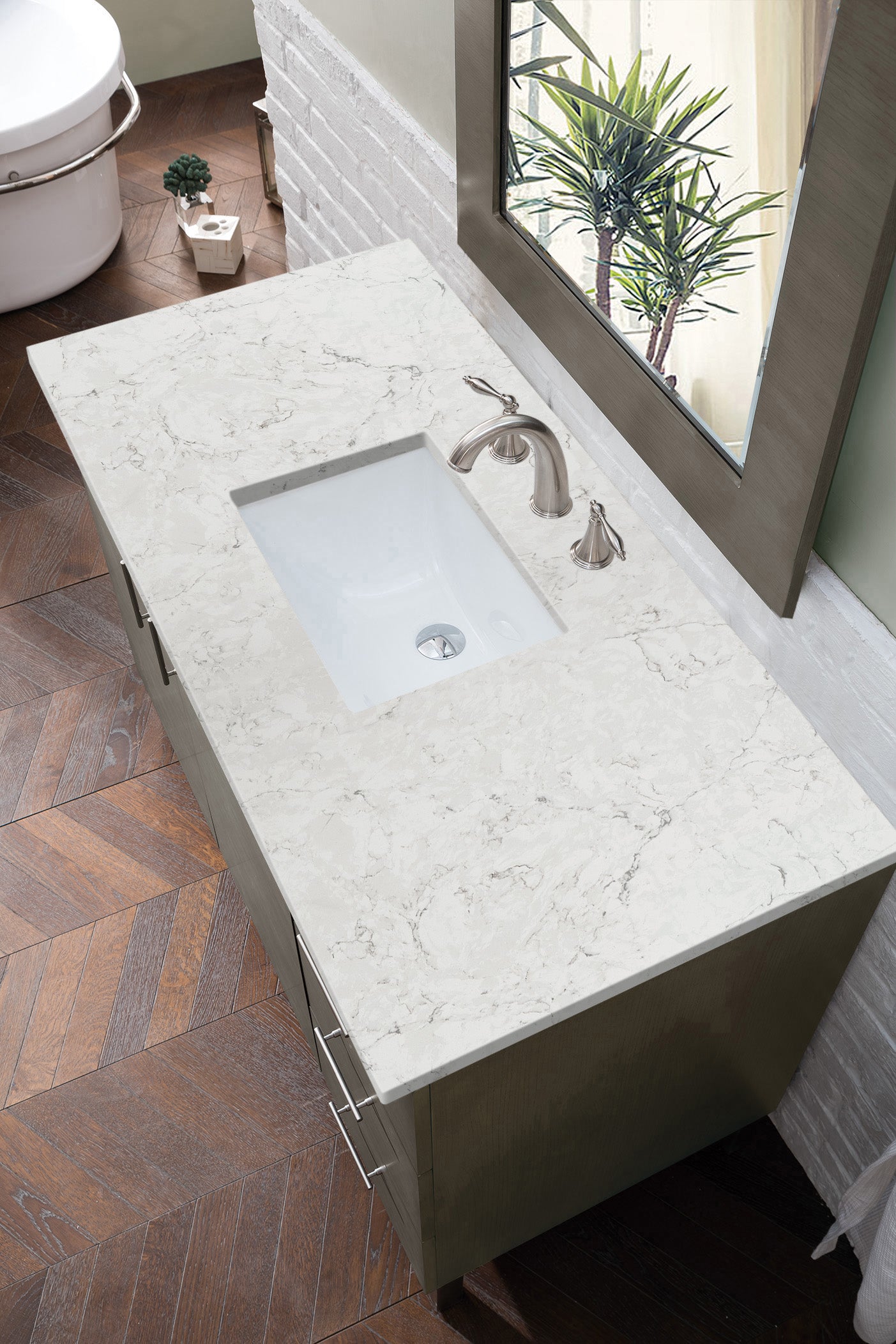 James Martin Metropolitan 48" Single Vanity in Silver Oak with 3cm Countertop