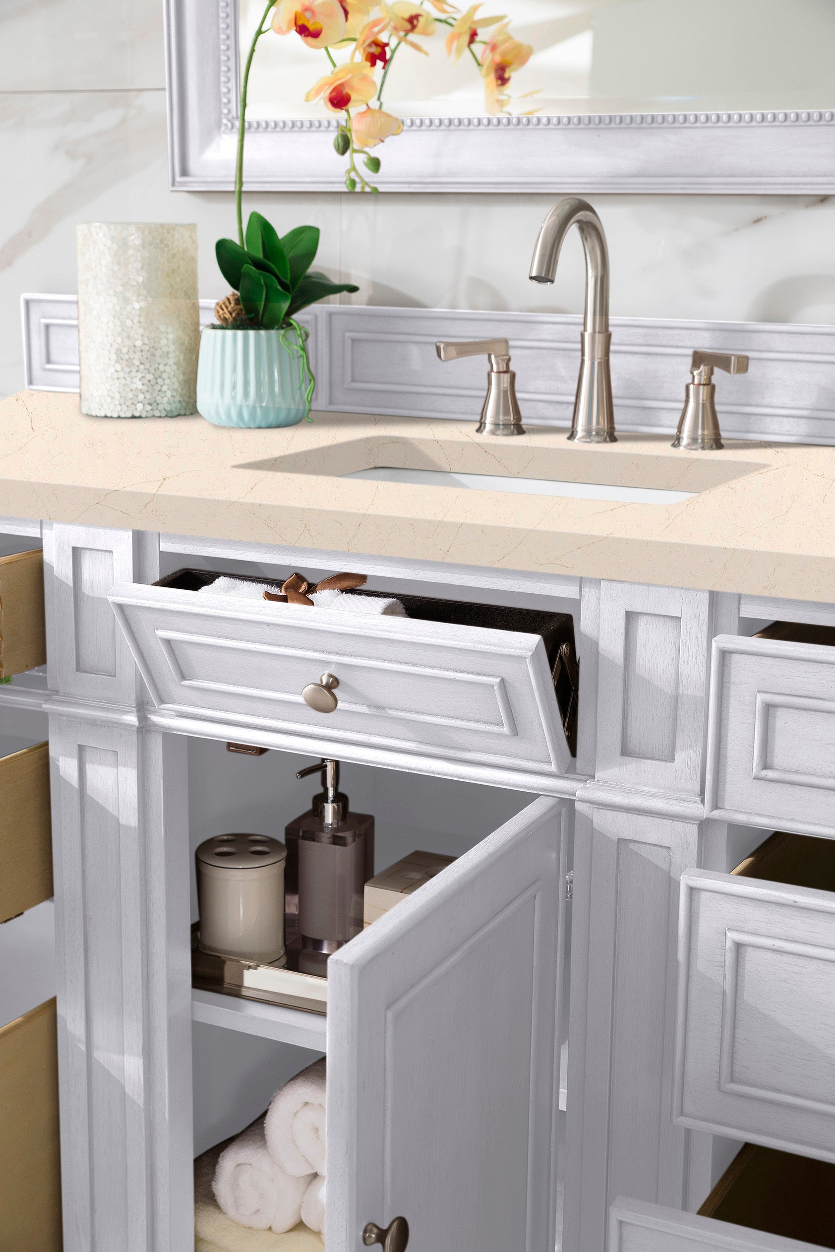 James Martin Bristol 60" Single Vanity in Bright White with 3cm Countertop
