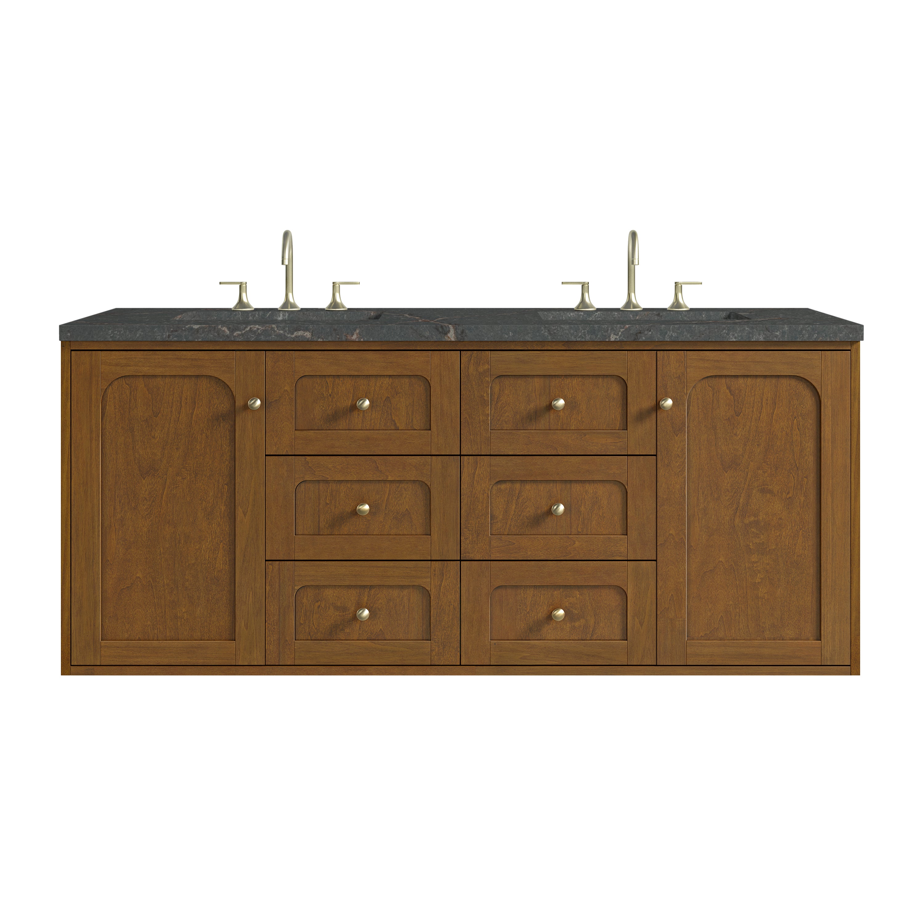 James Martin Laurent 60" Double Vanity in Honey Oak with 3cm Countertop and FreePower Wireless Charger