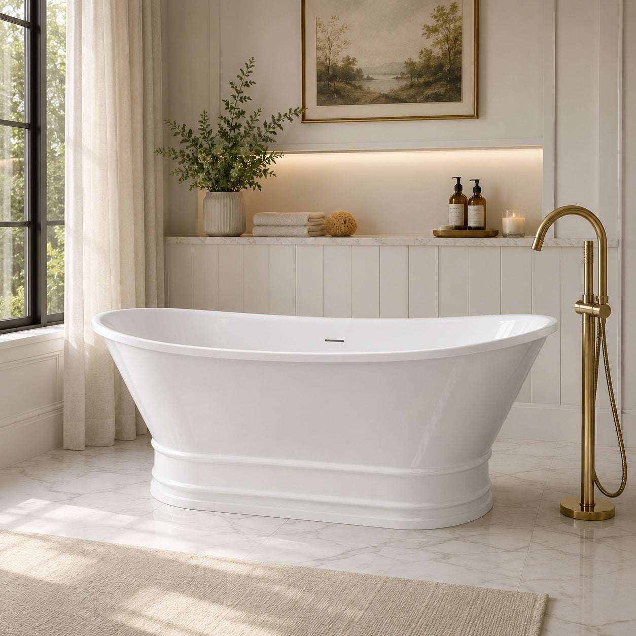 Maidstone Lenix 69-In Acrylic Double Slipper Soaking Tub