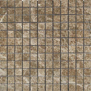Light Emperador Polished Marble Mosaic Square 1"X1"