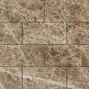 Light Emperador Polished Marble Tile 3"X6" Subway