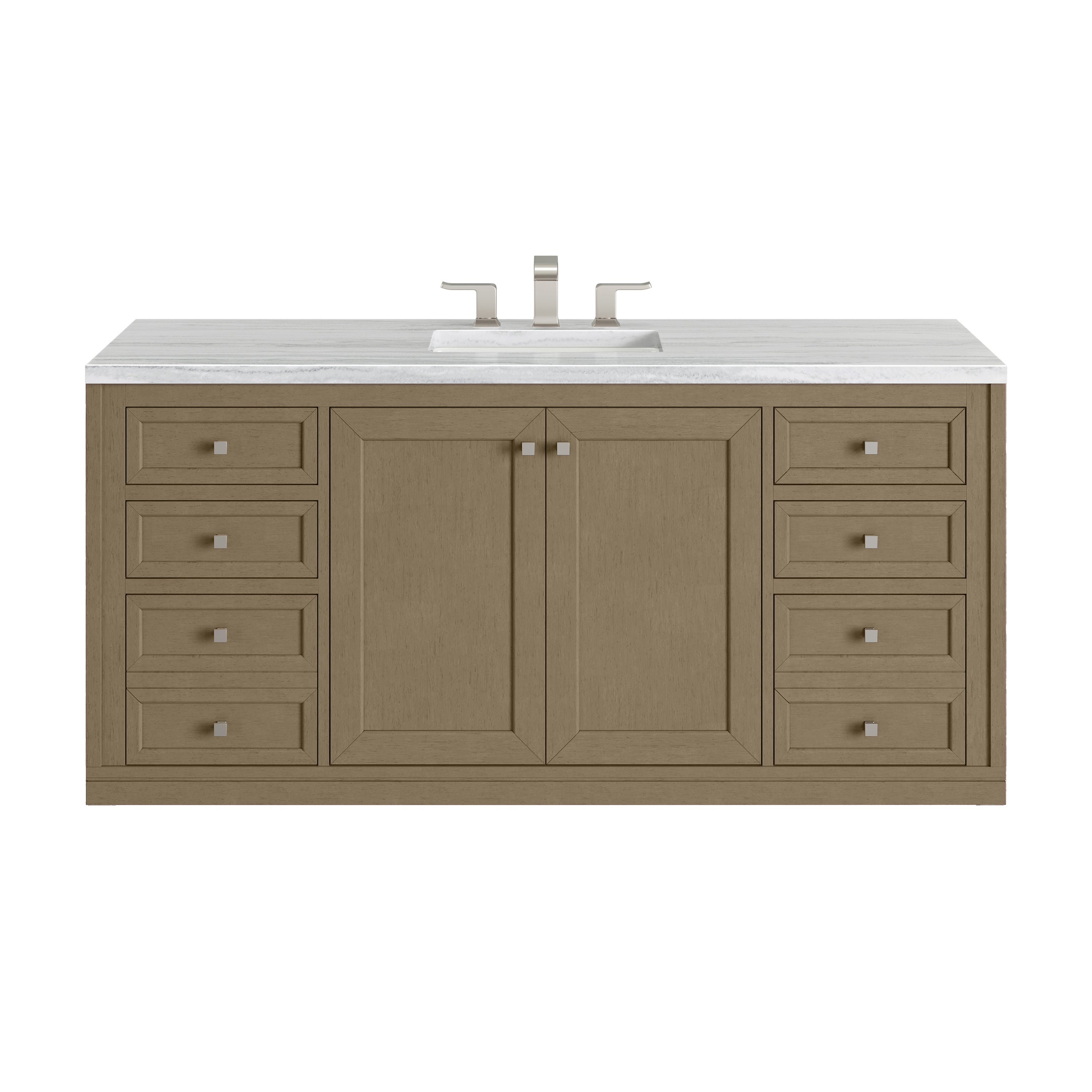 James Martin Chicago 60" Single Vanity in Walnut Whisper with 3cm Countertop