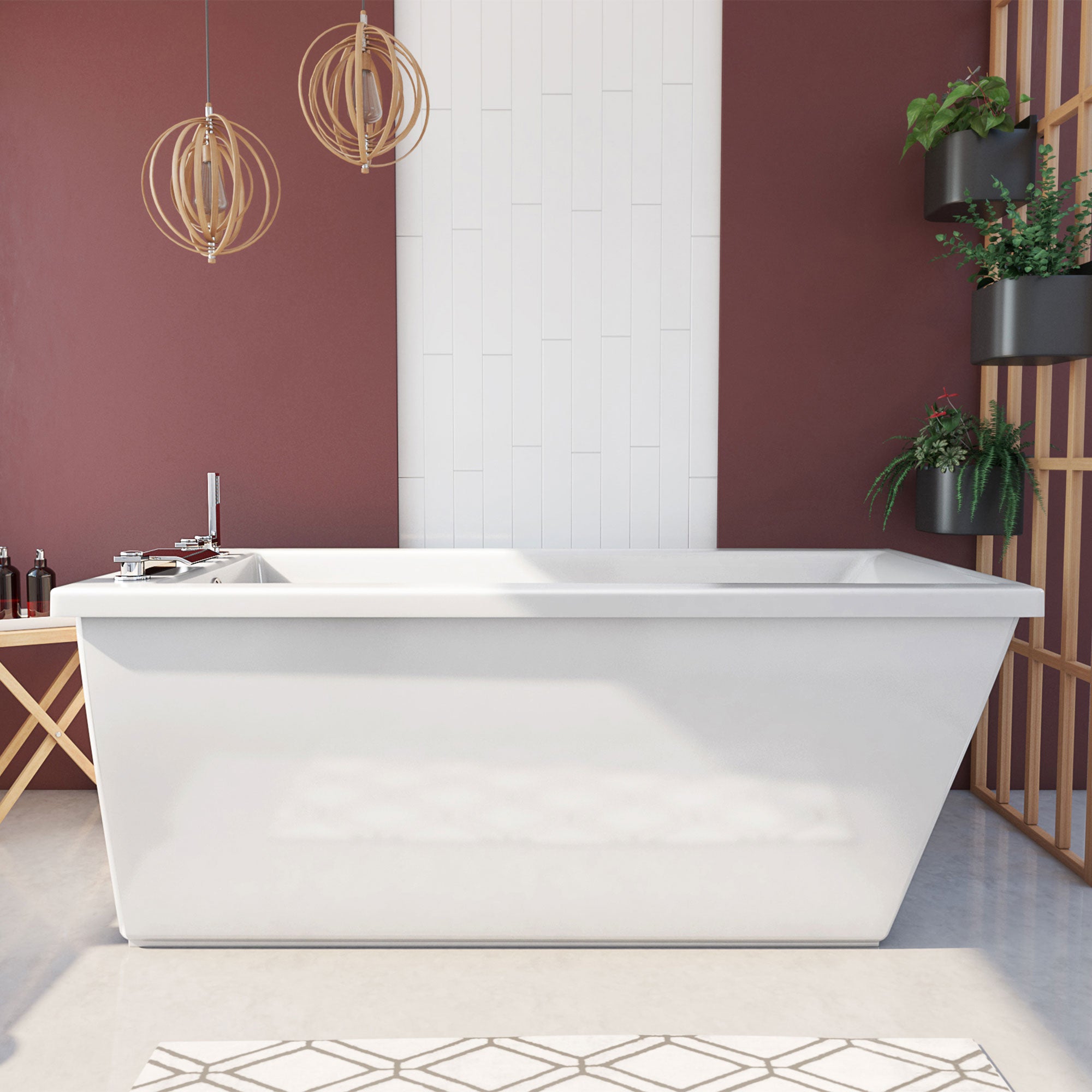 DreamLine Levantine 60 in. L x 23 in. H Bathtub